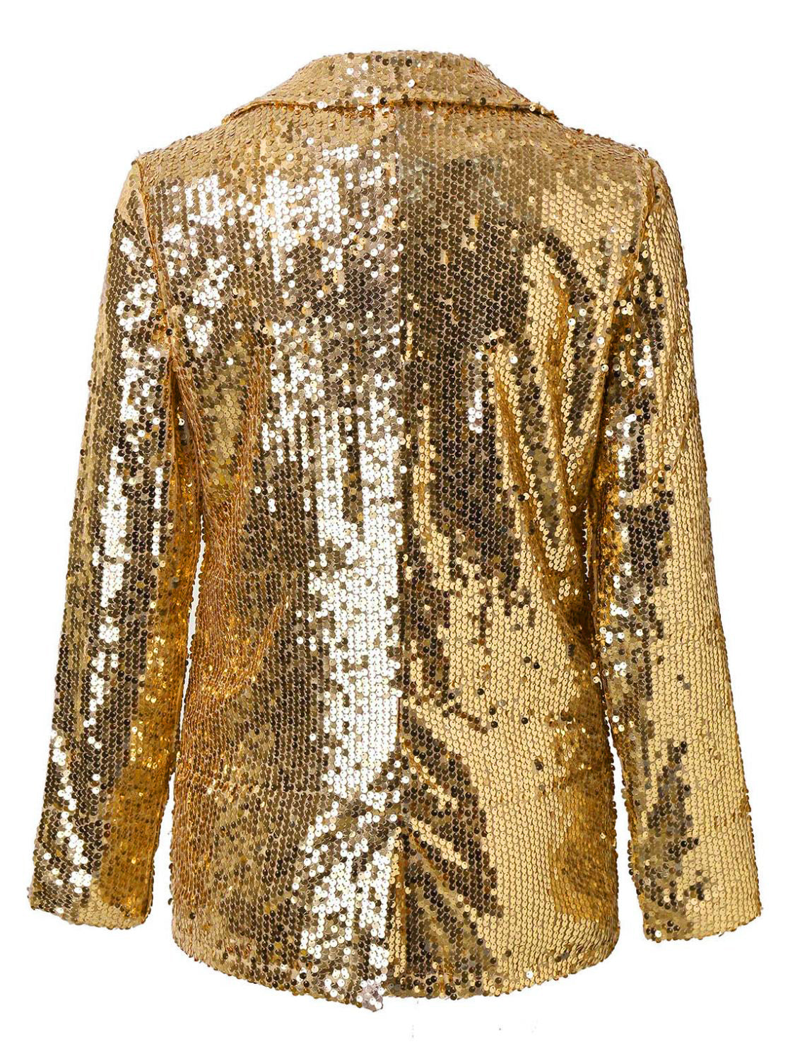 Blue Zone Planet | Sequin Lapel Collar Long Sleeve Blazer-TOPS / DRESSES-[Adult]-[Female]-2022 Online Blue Zone Planet