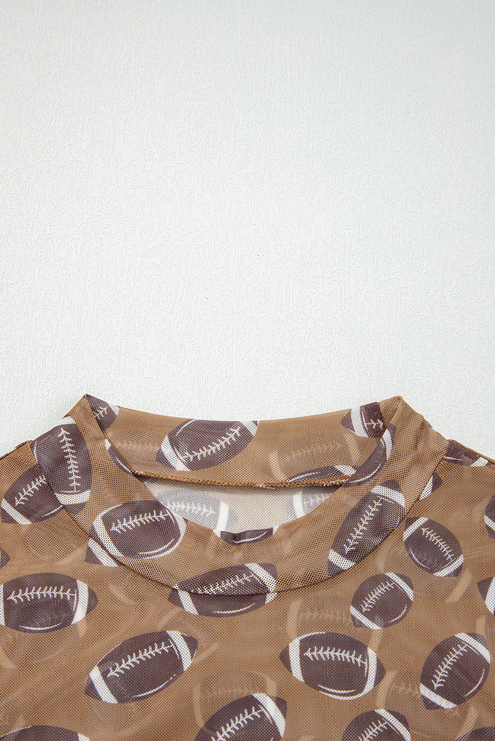 Brown Game Day Rugby Mesh Sheer Long Sleeve Top-Tops/Long Sleeve Tops-[Adult]-[Female]-2022 Online Blue Zone Planet