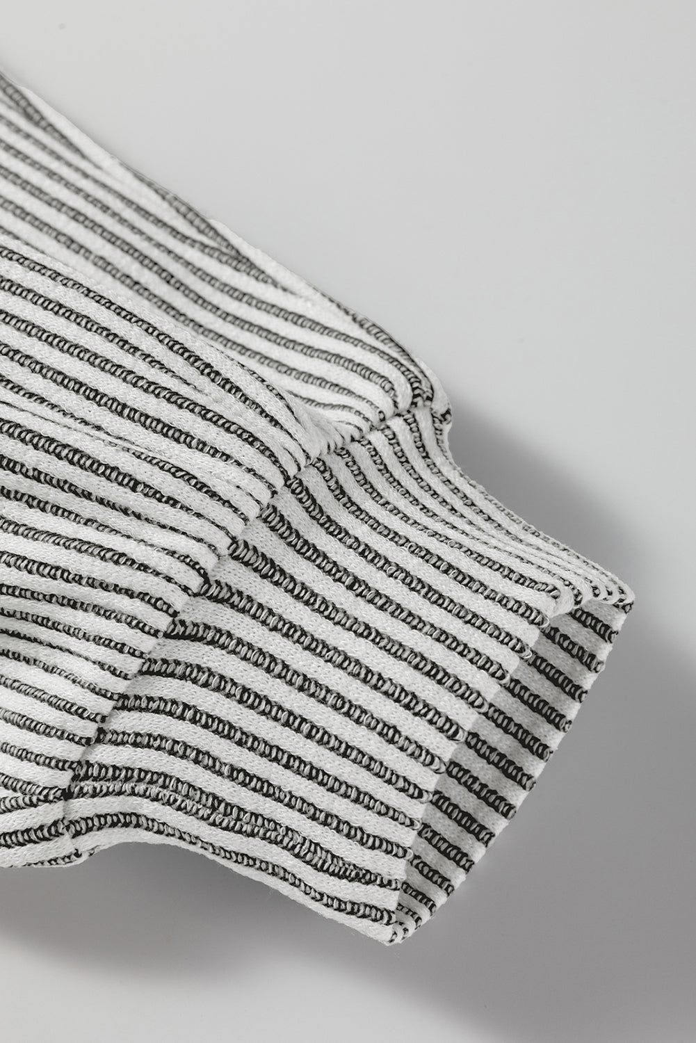 Gray Ribbed Knit Round Neck Long Lantern Sleeve Top-Tops/Long Sleeve Tops-[Adult]-[Female]-2022 Online Blue Zone Planet