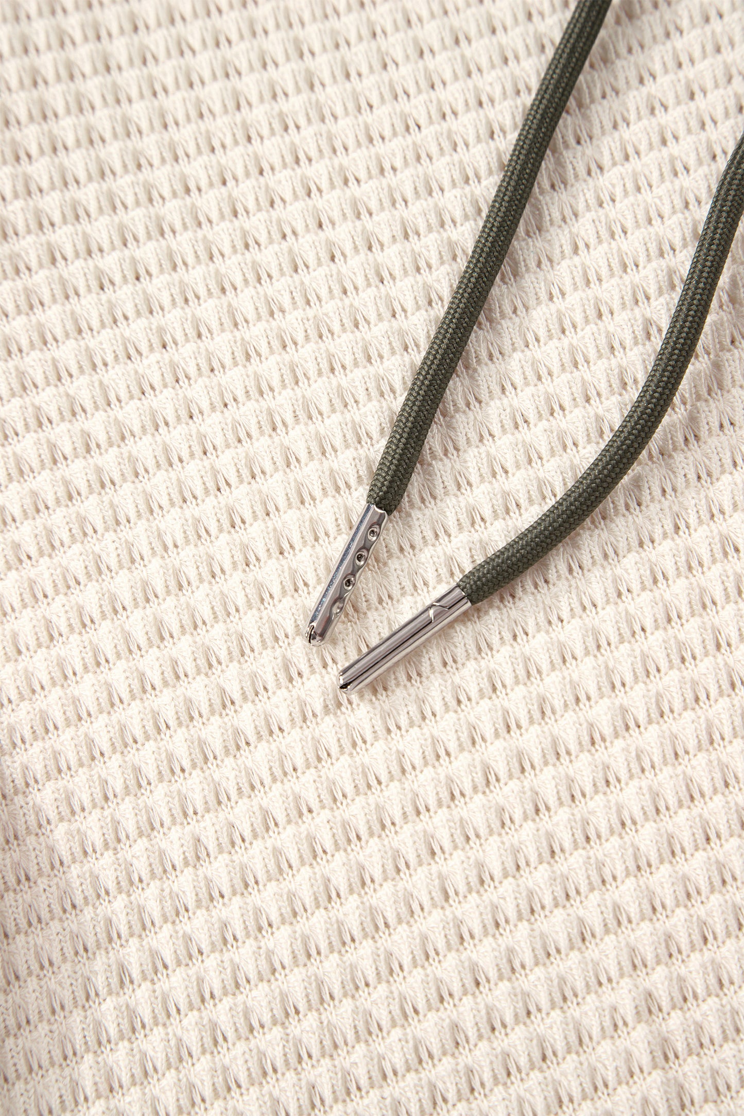 White Waffle Contrast Half Buttoned Hooded Pullover Top-Tops / Dresses-[Adult]-[Female]-2022 Online Blue Zone Planet