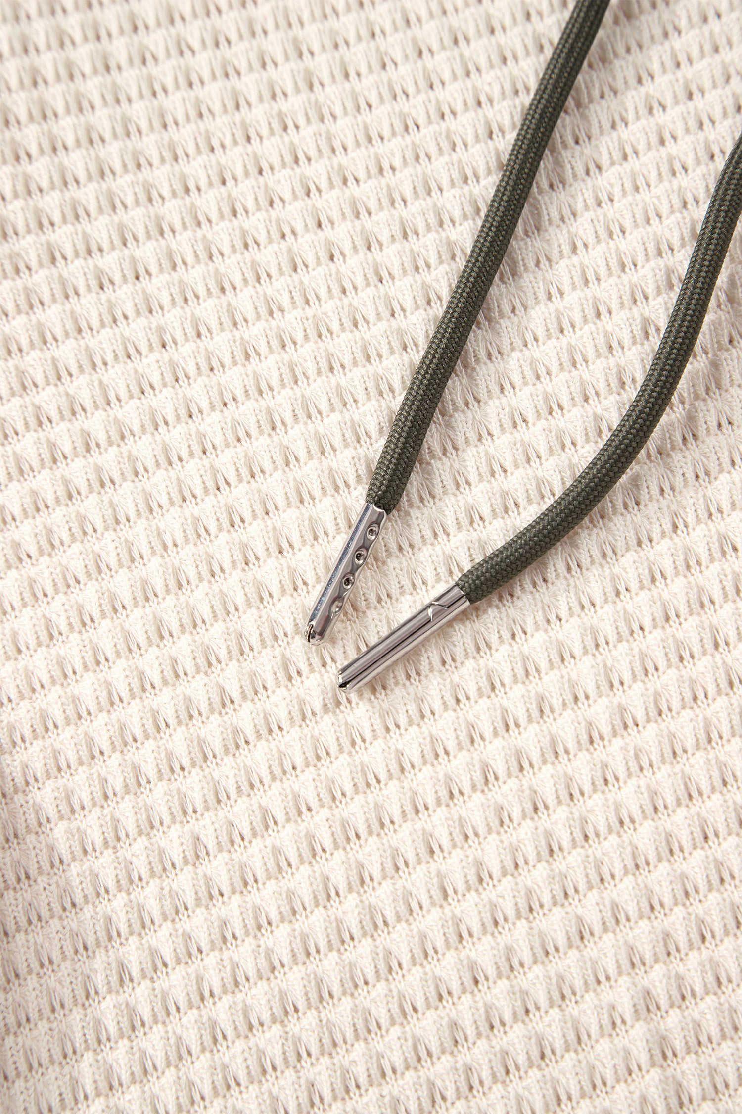 White Waffle Contrast Half Buttoned Hooded Pullover Top-Tops / Dresses-[Adult]-[Female]-2022 Online Blue Zone Planet