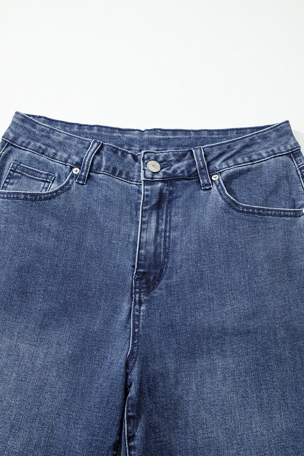Dirty blue High Waist Button Zip Fly Bell Bottom Jeans-Bottoms/Jeans-[Adult]-[Female]-2022 Online Blue Zone Planet