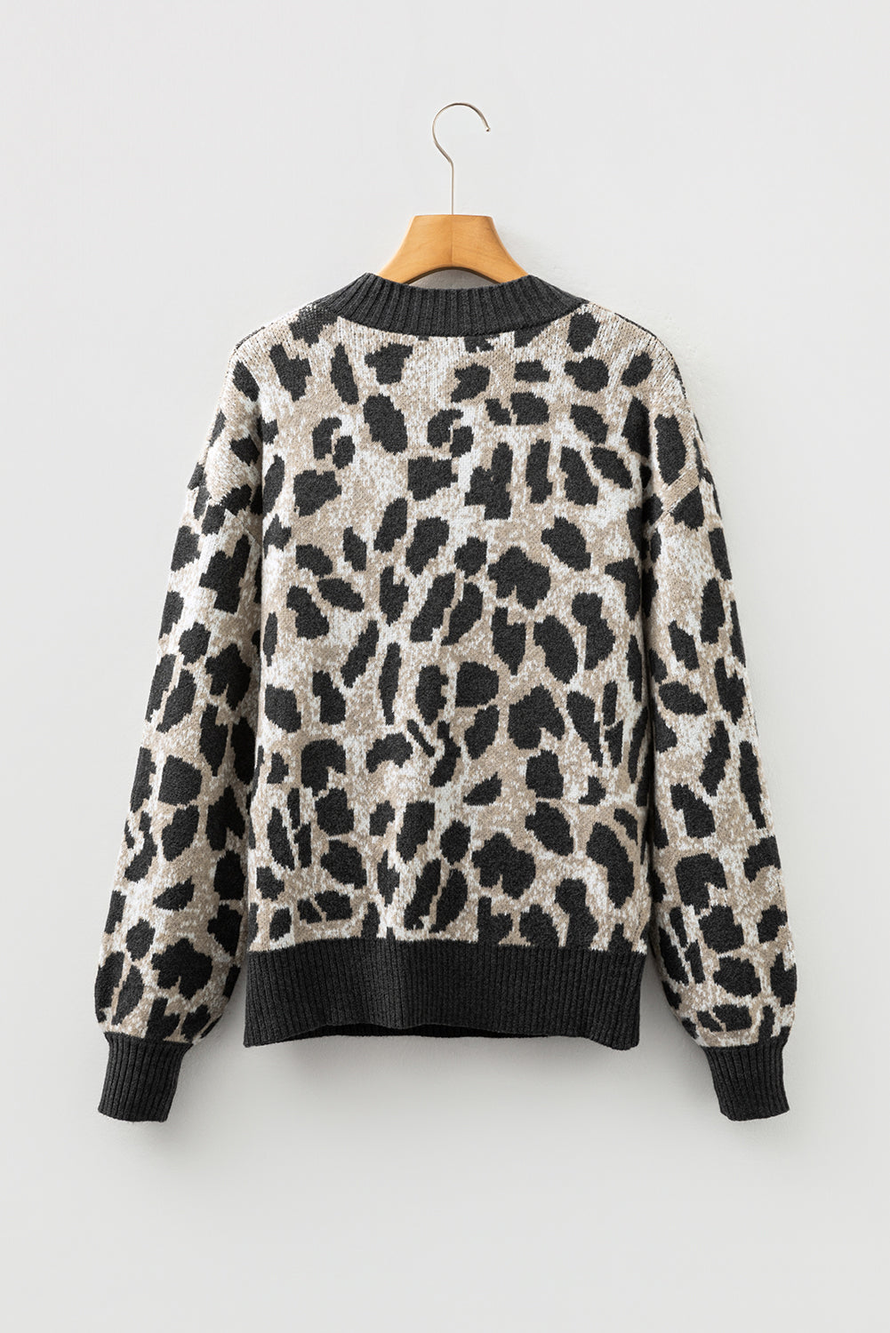 Carbon Grey Leopard Drop Shoulder Baggy Sweater-TOPS / DRESSES-[Adult]-[Female]-2022 Online Blue Zone Planet