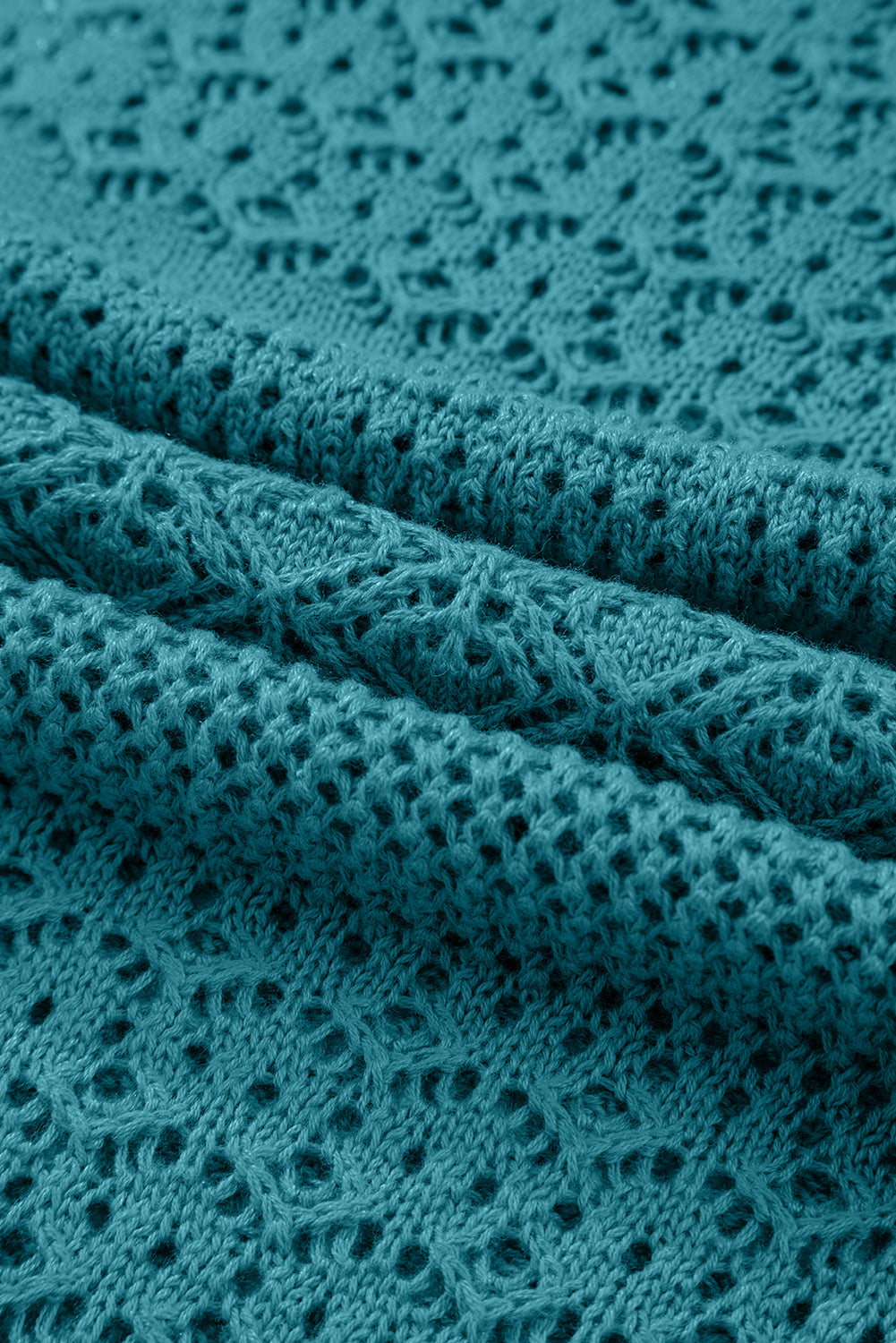 Lapis Mix Pattern Hollowed Knit Open Front Cardigan-TOPS / DRESSES-[Adult]-[Female]-2022 Online Blue Zone Planet