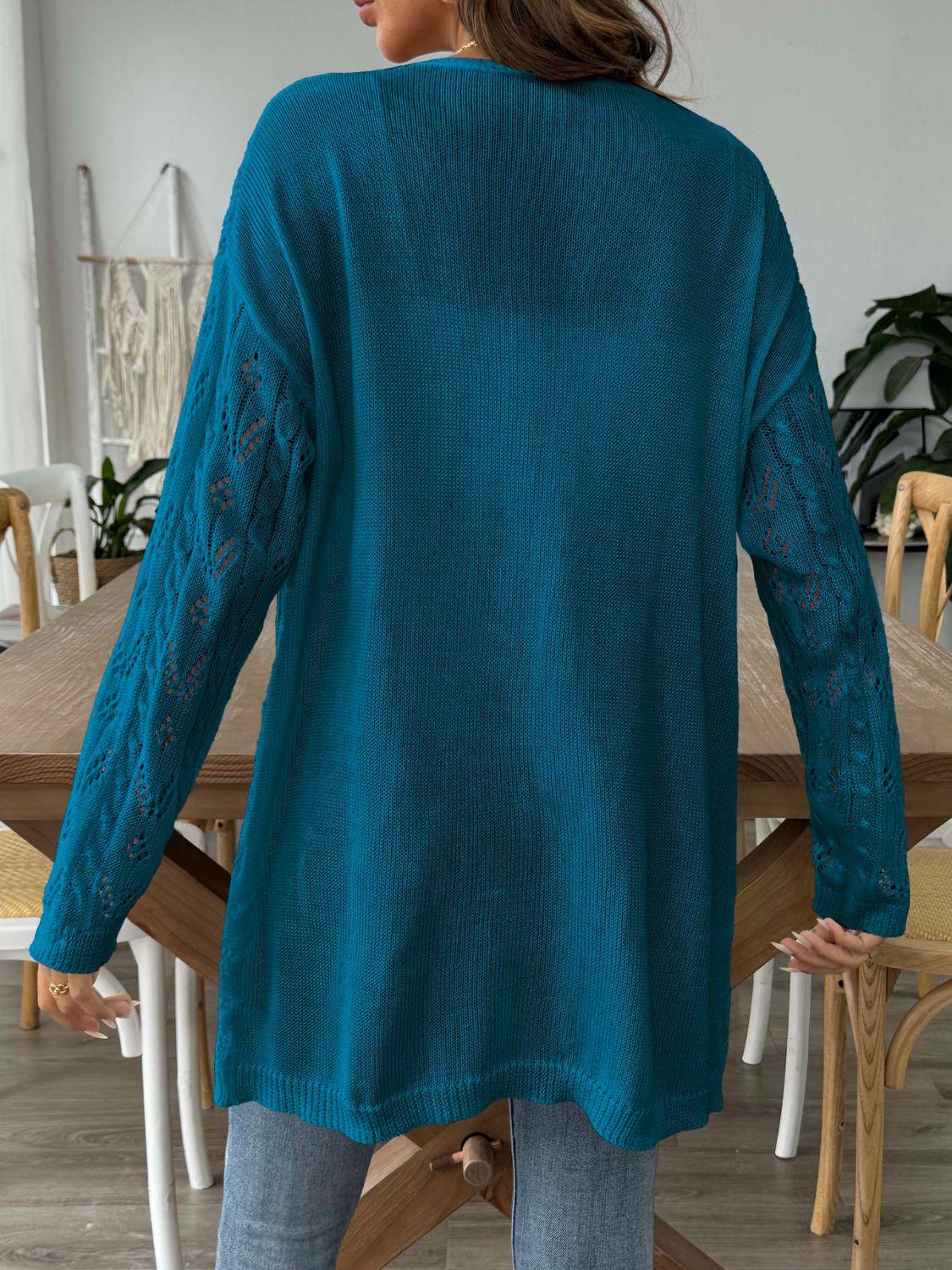 Blue Zone Planet | Openwork Open Front Long Sleeve Cardigan-TOPS / DRESSES-[Adult]-[Female]-2022 Online Blue Zone Planet