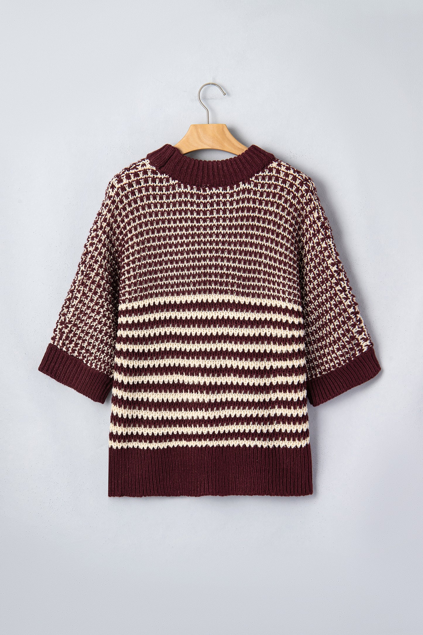Red 3/4 Draped Sleeve Slouchy Sweater-TOPS / DRESSES-[Adult]-[Female]-2022 Online Blue Zone Planet
