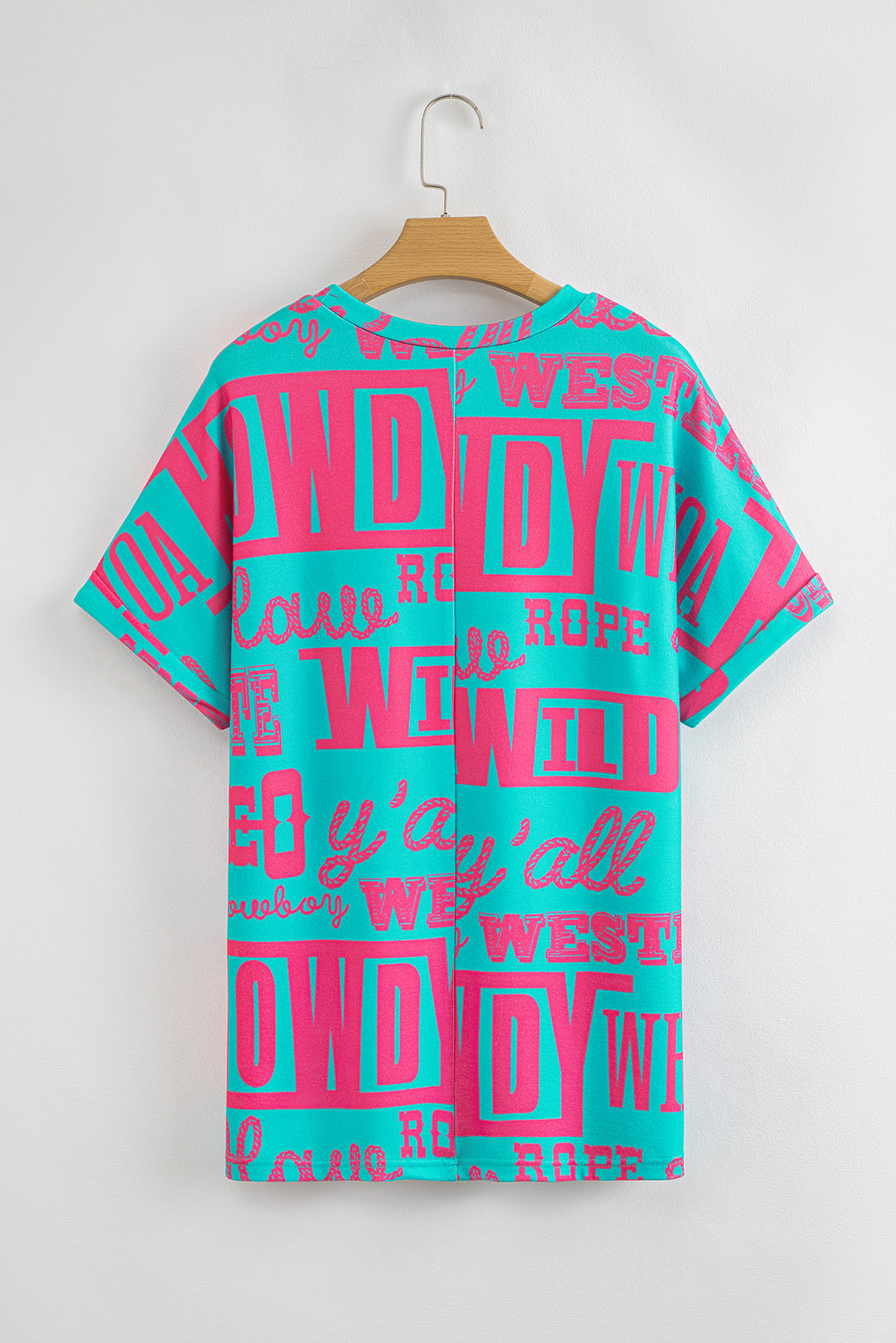 Green Howdy Cowboy Letter Printed Western Fashion Tee-Tops/Tops & Tees-[Adult]-[Female]-2022 Online Blue Zone Planet
