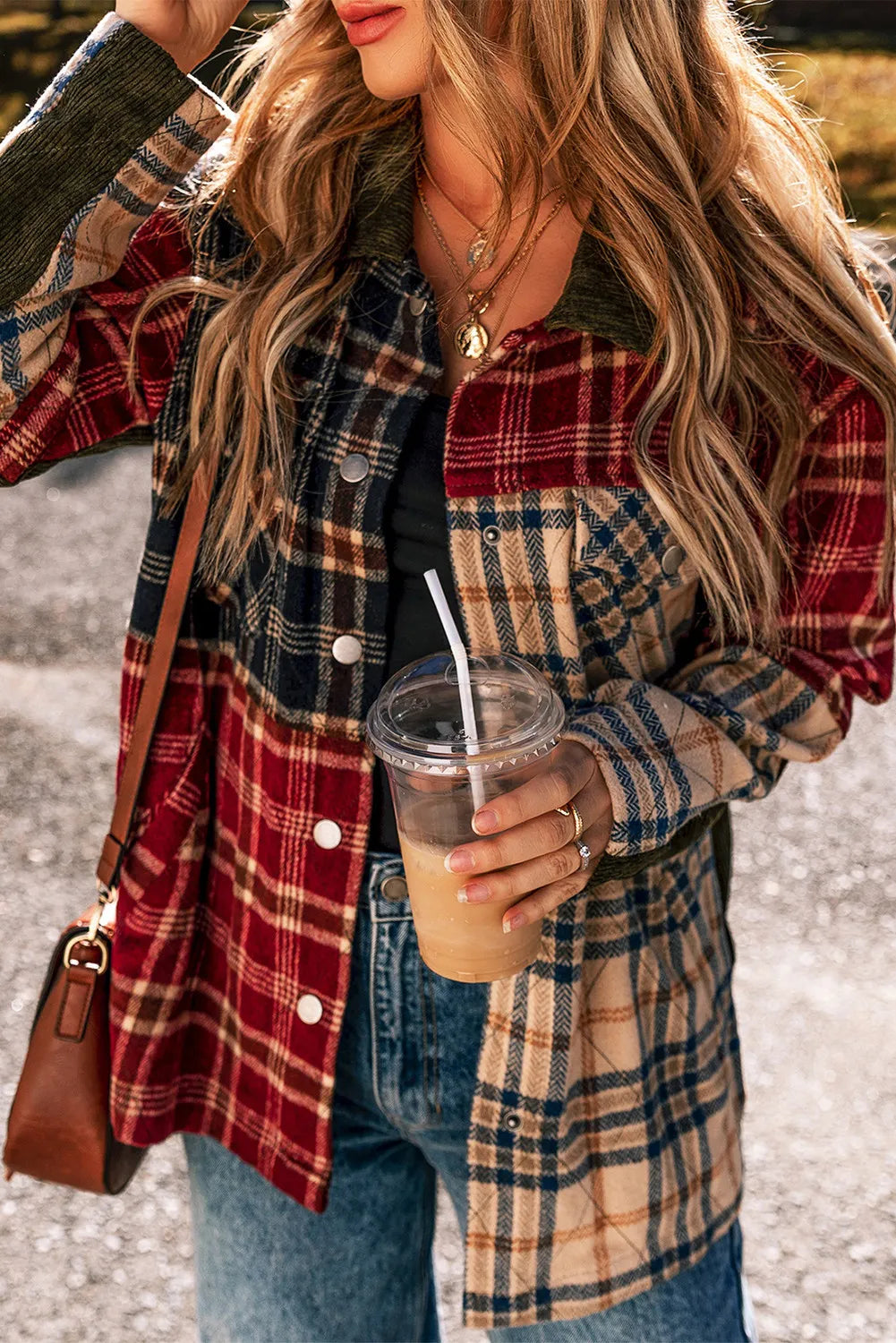 Blue Zone Planet | Plaid Button Up Long Sleeve Jacket-TOPS / DRESSES-[Adult]-[Female]-Plaid-S-2022 Online Blue Zone Planet