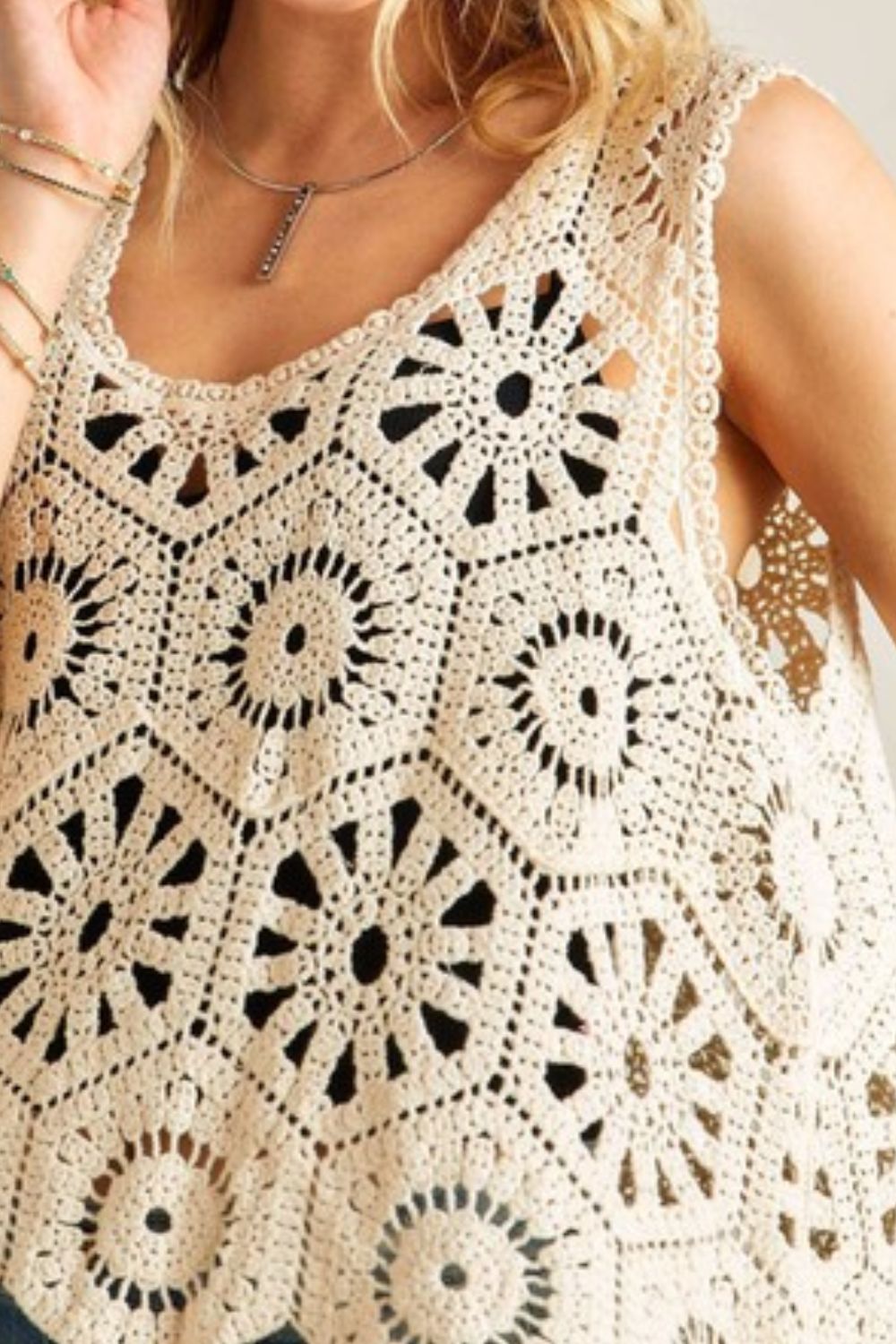 ADORA Crochet Wide Strap Tank-TOPS / DRESSES-[Adult]-[Female]-Beige-One Size-2022 Online Blue Zone Planet