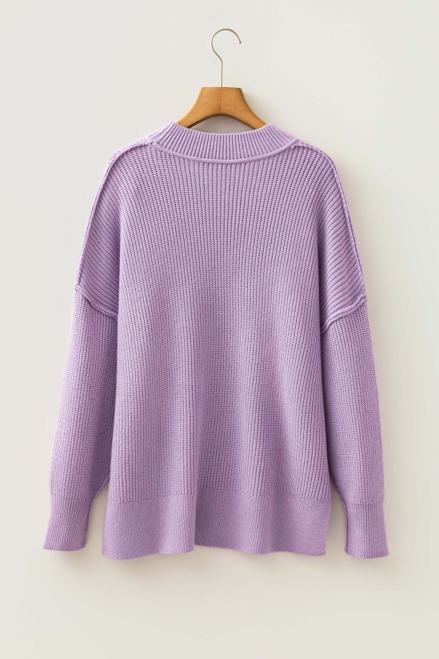 Chestnut Solid Color Mock Neck Oversized Tunic Sweater-TOPS / DRESSES-[Adult]-[Female]-2022 Online Blue Zone Planet