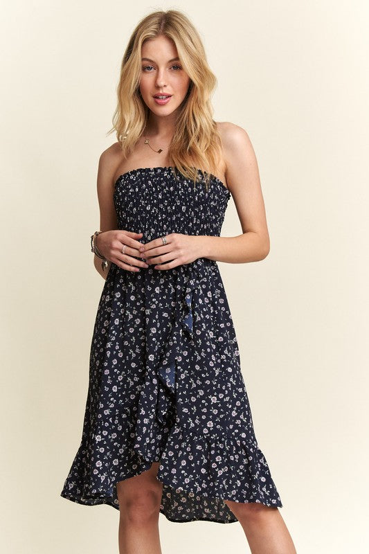 ADORA Smocked Floral Tube Dress with Pockets-TOPS / DRESSES-[Adult]-[Female]-2022 Online Blue Zone Planet
