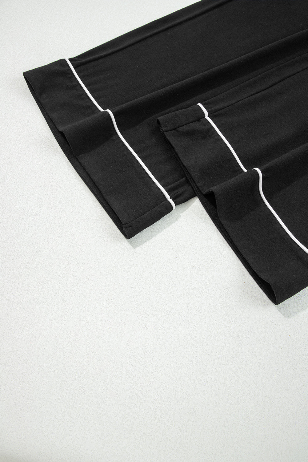 Black Contrast Trim Hooded Lounge Cardigan and Pants Set-Tops / Dresses-[Adult]-[Female]-2022 Online Blue Zone Planet