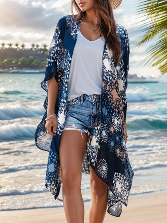 Blue Zone Planet | Printed Open Front Cover-Up-TOPS / DRESSES-[Adult]-[Female]-Dark Blue-One Size-2022 Online Blue Zone Planet