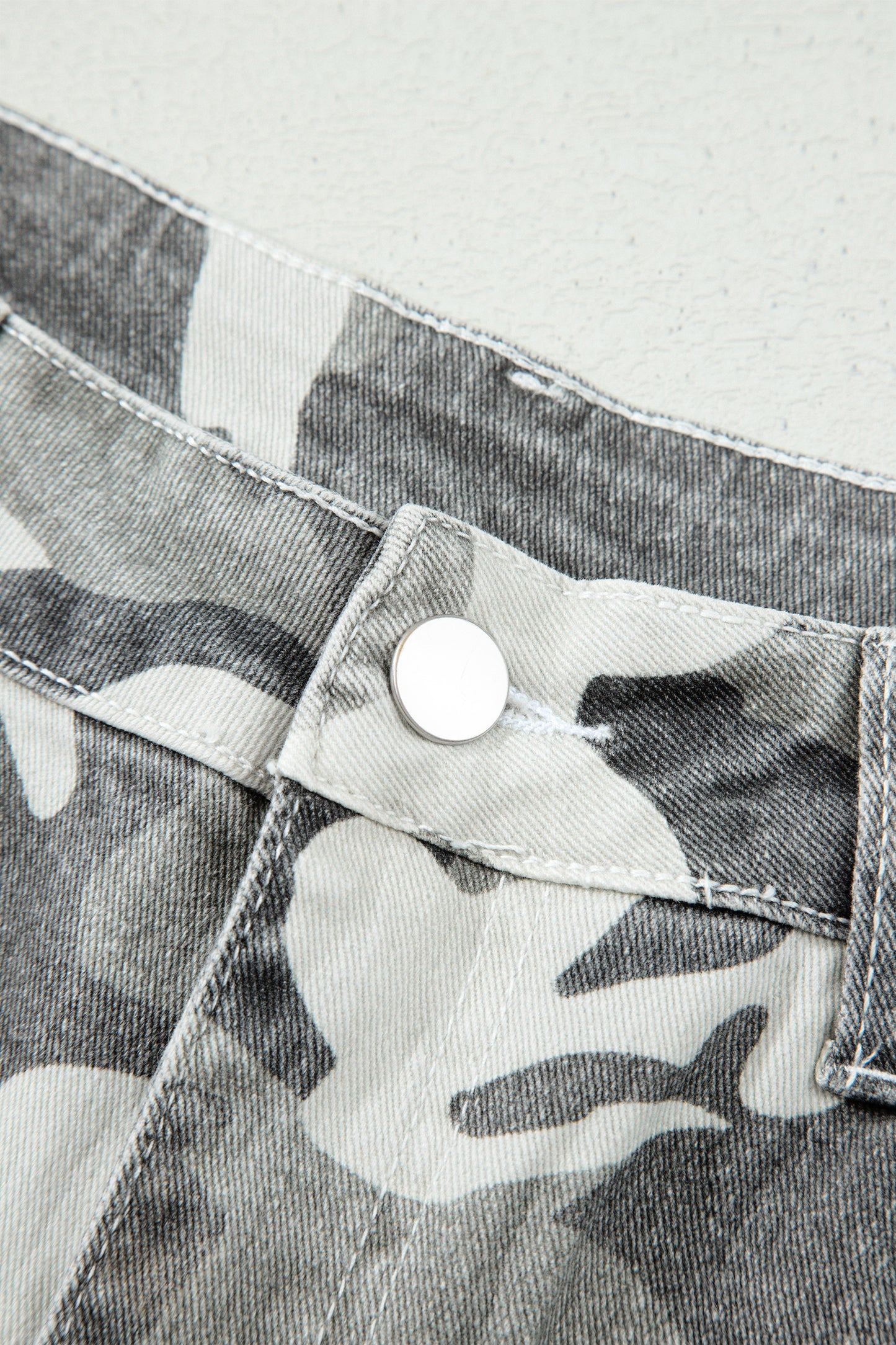 Green Camo Pattern Cotton Denim Shift Jeans-Bottoms/Jeans-[Adult]-[Female]-2022 Online Blue Zone Planet