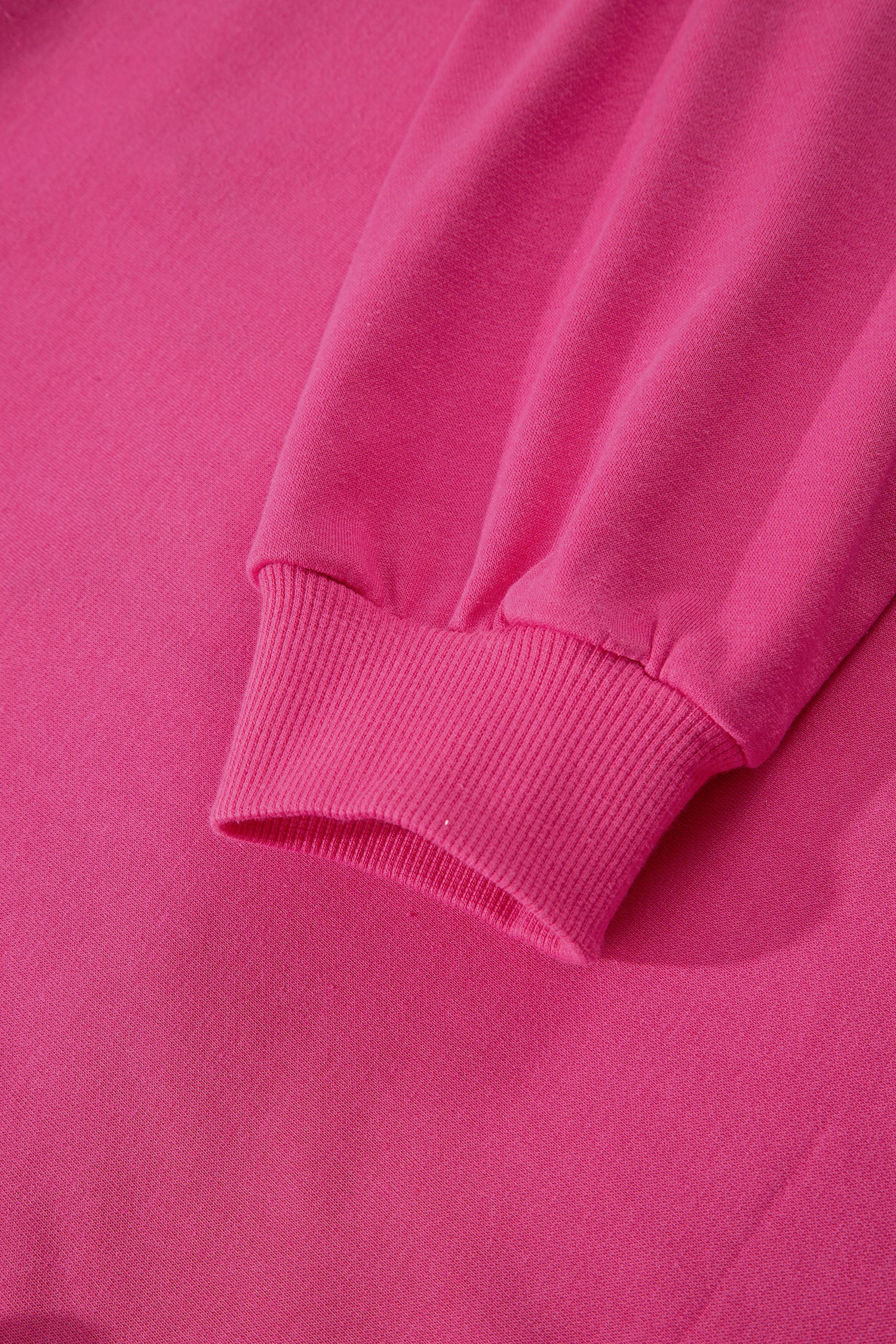 Rose Red Lucky Clover Embroidered Loose Pullover Sweatshirt-Tops/Sweatshirts & Hoodies-[Adult]-[Female]-2022 Online Blue Zone Planet