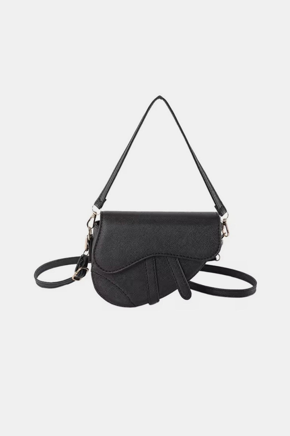 Zenana Zenana Crossbody Saddle Bag-HANDBAGS-[Adult]-[Female]-Black-One Size-2022 Online Blue Zone Planet