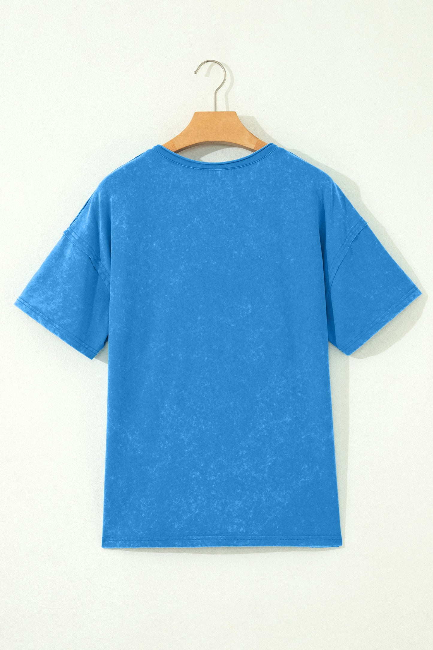 Blue Cotton Mineral Wash T Shirt-Tops/Tops & Tees-[Adult]-[Female]-2022 Online Blue Zone Planet