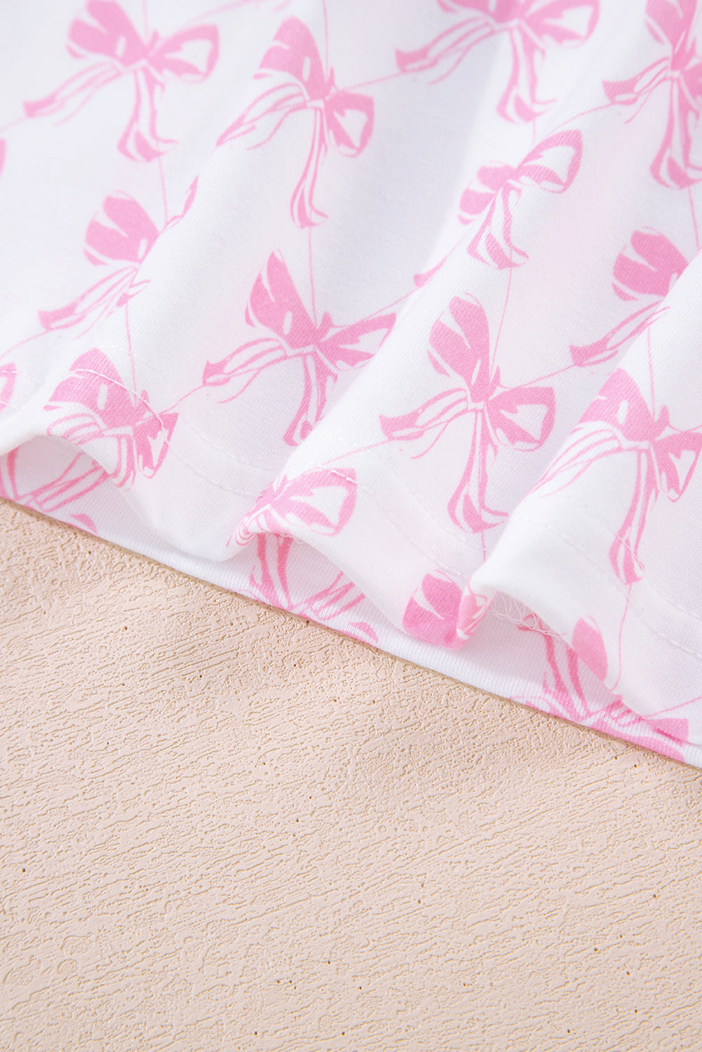 Pink Bow Print Long Sleeve Shirt and Pants Soft Pajama Set-Loungewear & Sleepwear/Sleepwear-[Adult]-[Female]-2022 Online Blue Zone Planet