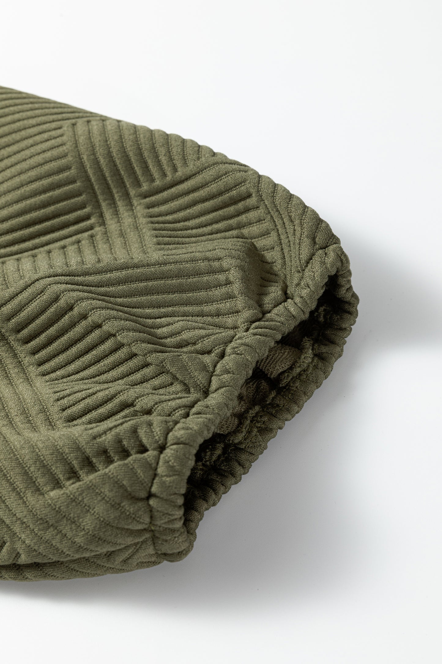 Jungle Green Plus Size Textured Contrast Trim Quarter Zip Bracelet Sleeve Mini Dress-Bracelet-[Adult]-[Female]-2022 Online Blue Zone Planet