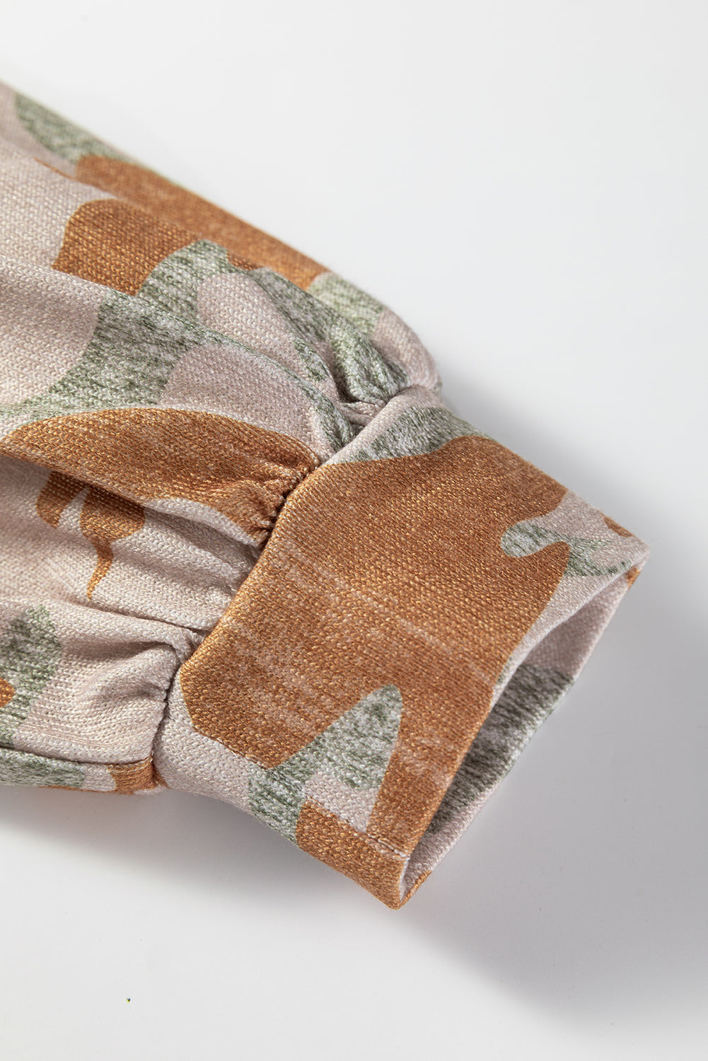 Brown Retro Camouflage Print Exposed Seam Patchwork Drop Shoulder Sweatshirt-Tops/Sweatshirts & Hoodies-[Adult]-[Female]-2022 Online Blue Zone Planet