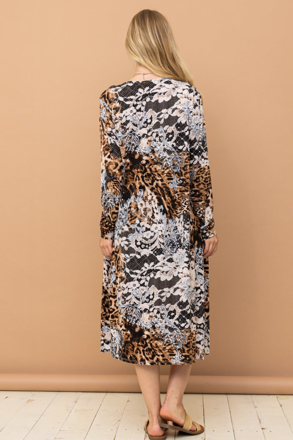 And The Why Leopard Kimono Open Front Longline Cardigan-TOPS / DRESSES-[Adult]-[Female]-2022 Online Blue Zone Planet