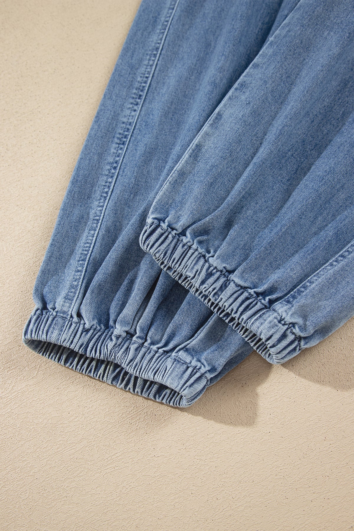 Dusk Blue Elastic Waist Harem Ankle Length Jeans