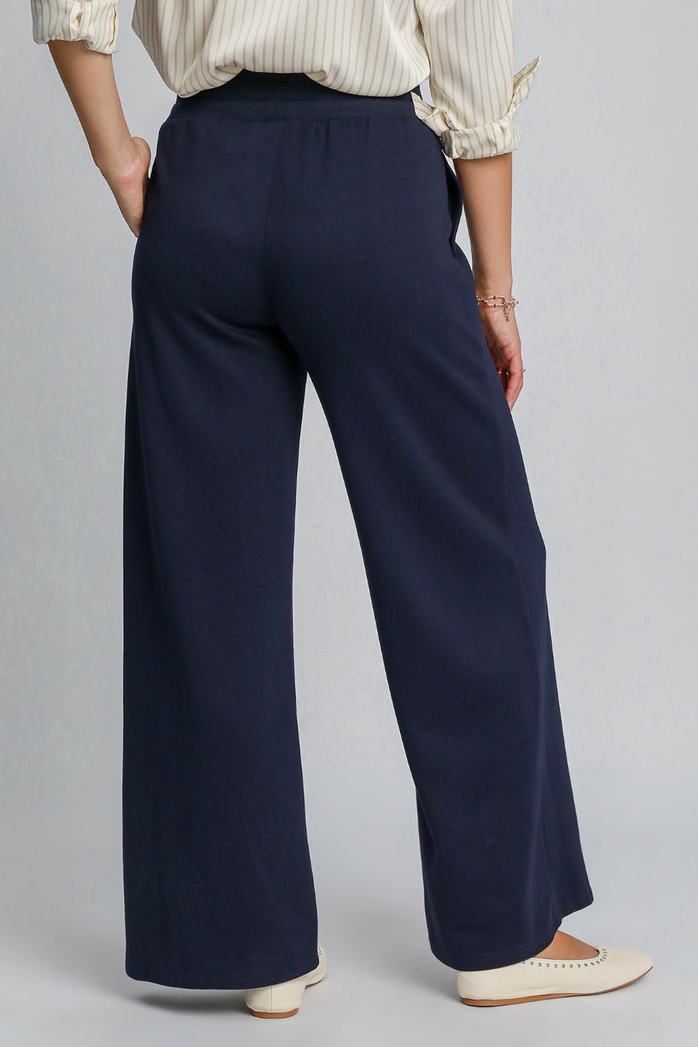 Umgee Drawstring Wide Leg Pants with Pockets-BOTTOMS SIZES SMALL MEDIUM LARGE-[Adult]-[Female]-2022 Online Blue Zone Planet