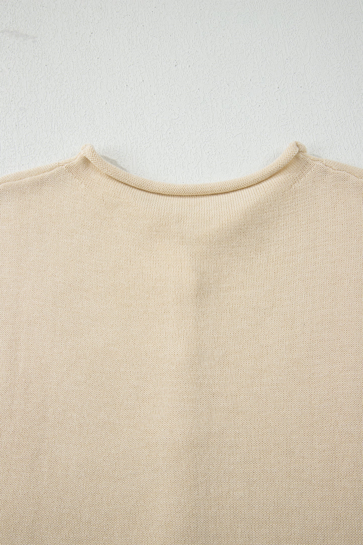 Apricot Buttoned Front Rolled Hem Cap Sleeve Sweater Top-TOPS / DRESSES-[Adult]-[Female]-2022 Online Blue Zone Planet