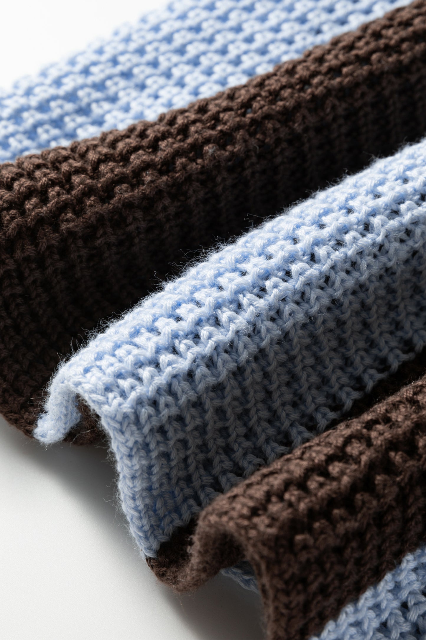 Myosotis Striped Color Block Thermal Textured Knit Drop Shoulder Sweater-TOPS / DRESSES-[Adult]-[Female]-2022 Online Blue Zone Planet