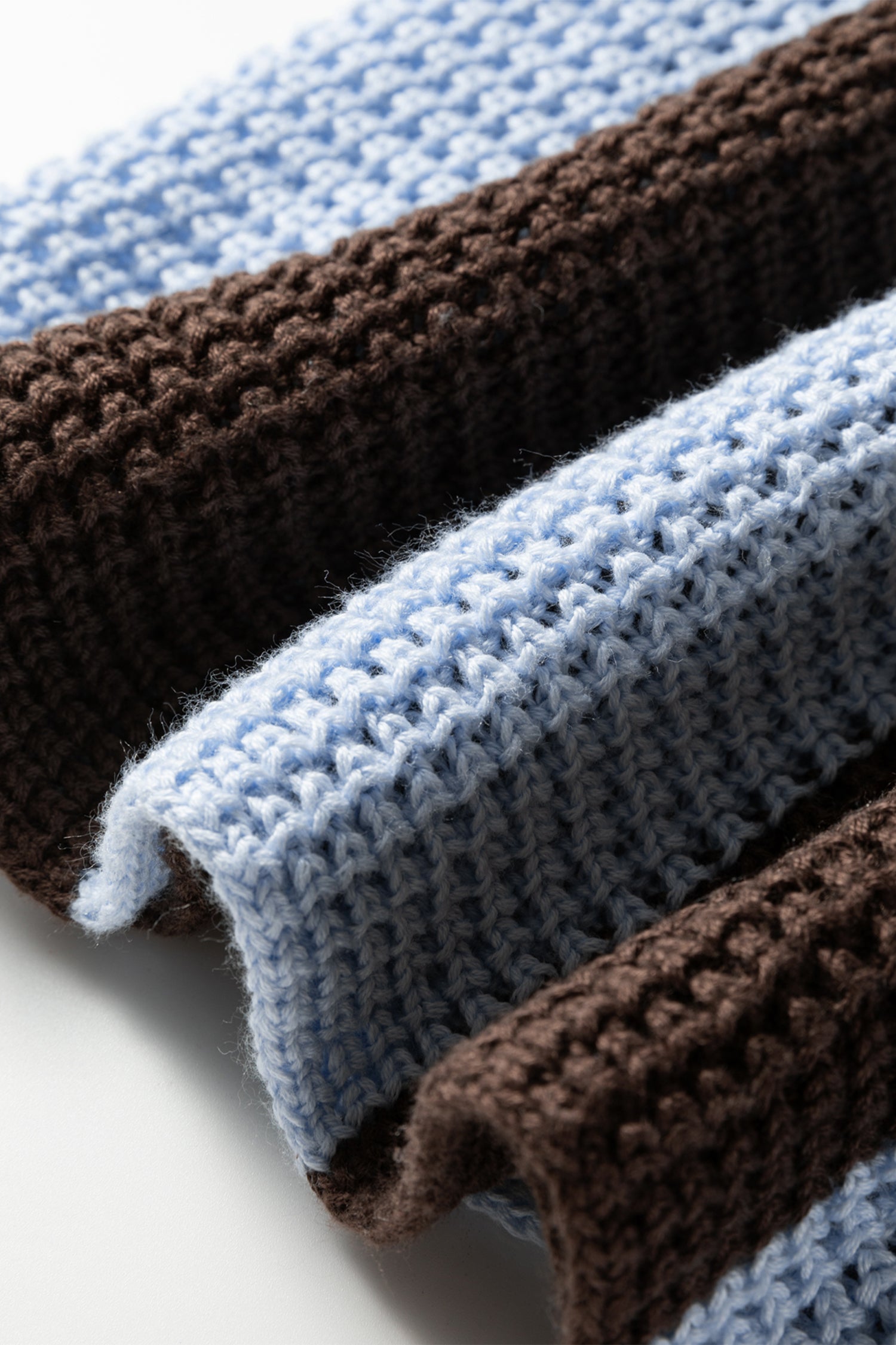 Myosotis Striped Color Block Thermal Textured Knit Drop Shoulder Sweater-TOPS / DRESSES-[Adult]-[Female]-2022 Online Blue Zone Planet