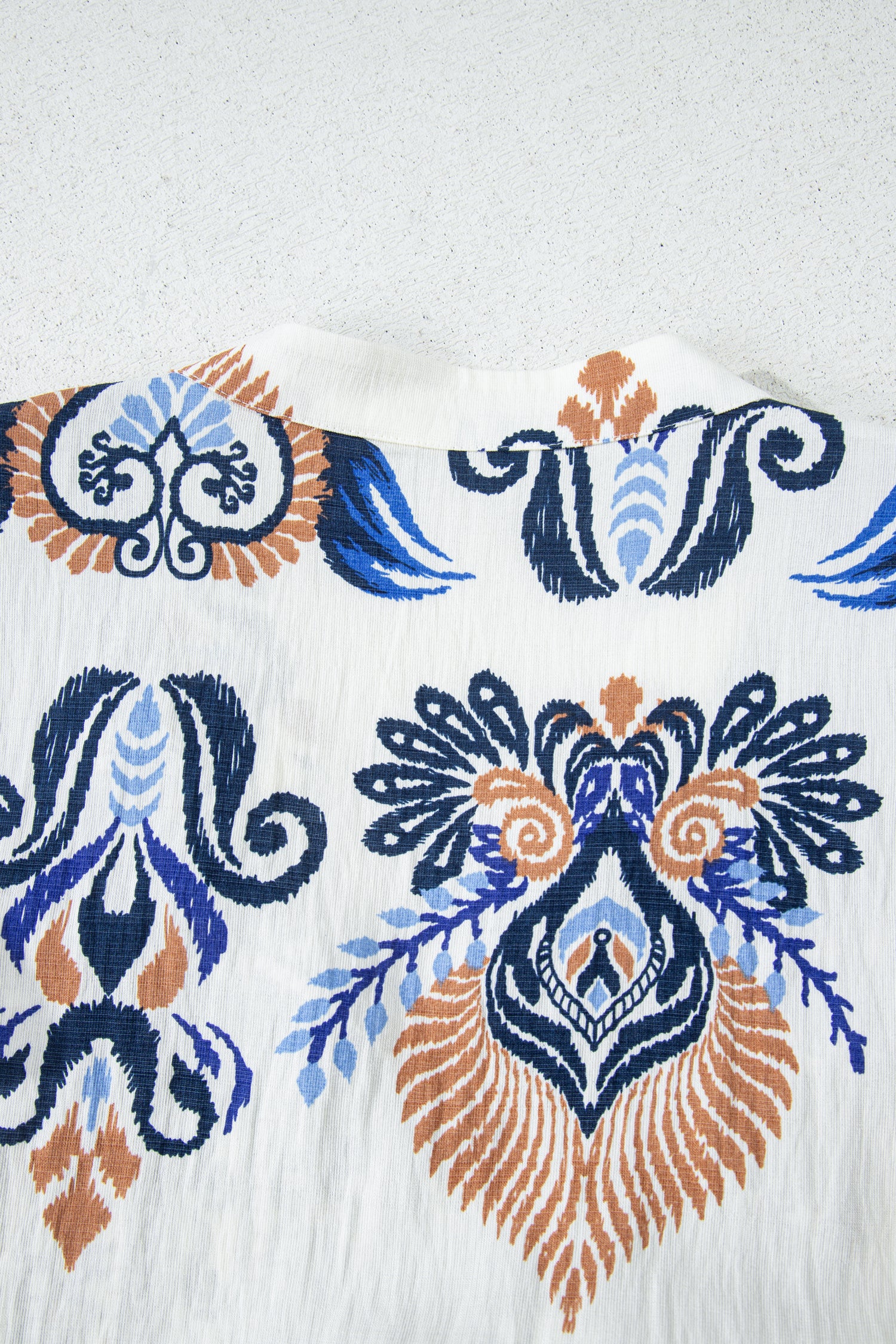 Sky Blue Plus Size Boho Print Split Neck Long Sleeve Mini Dress-TOPS / DRESSES-[Adult]-[Female]-2022 Online Blue Zone Planet