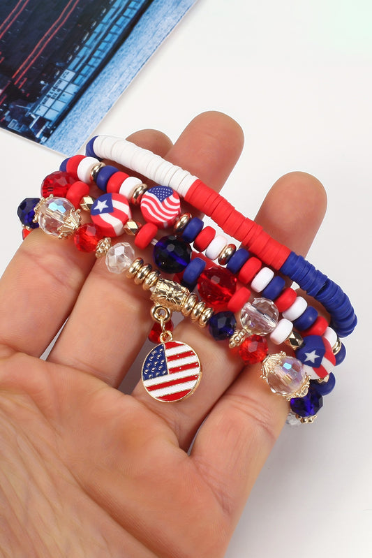 Fiery Red Flag Day Beaded Multilayered Bracelet-Accessories/Jewelry-[Adult]-[Female]-Fiery Red-ONE SIZE-2022 Online Blue Zone Planet