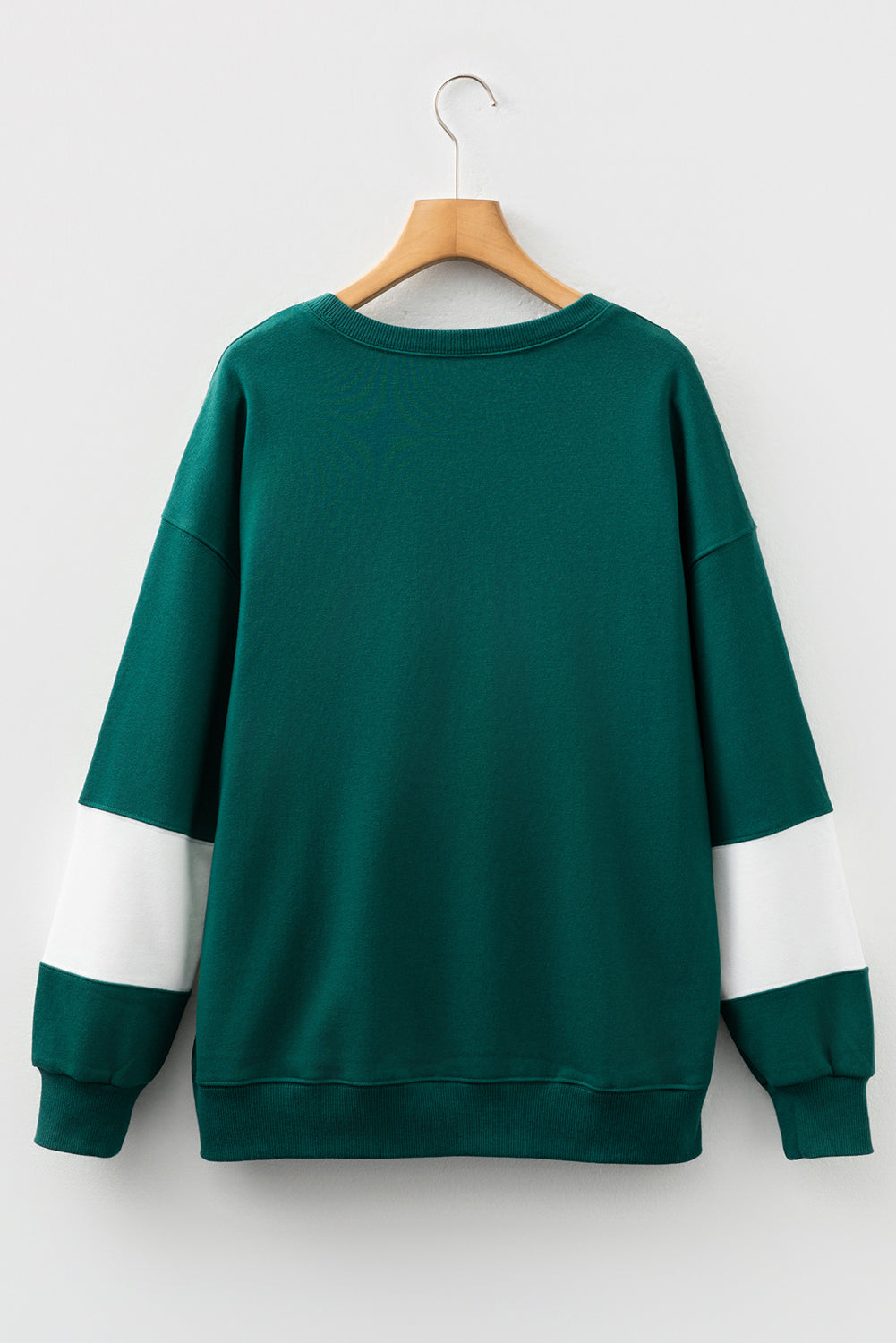 Evergreen Colorblock Drop Shoulder Baggy Sweatshirt-Tops/Sweatshirts & Hoodies-[Adult]-[Female]-2022 Online Blue Zone Planet