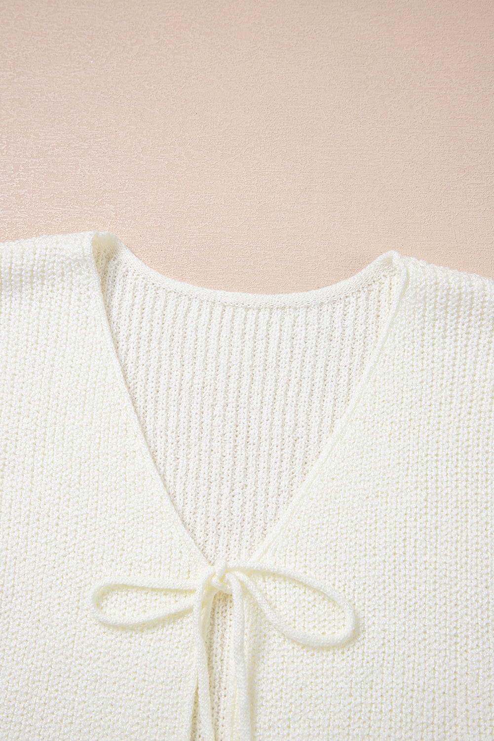 Blue Zone Planet | Beige Lace-up Front V Neck Sweater Vest-Sweaters & Cardigans/Sweater Vests-[Adult]-[Female]-2022 Online Blue Zone Planet