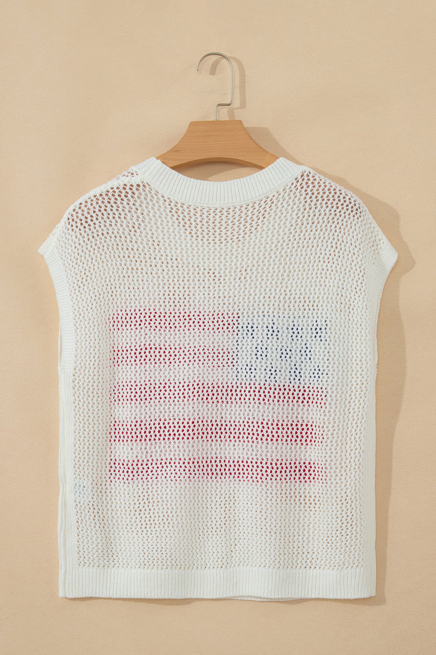 Sky Blue Flag Graphic Short Sleeve Sweater Top-TOPS / DRESSES-[Adult]-[Female]-2022 Online Blue Zone Planet