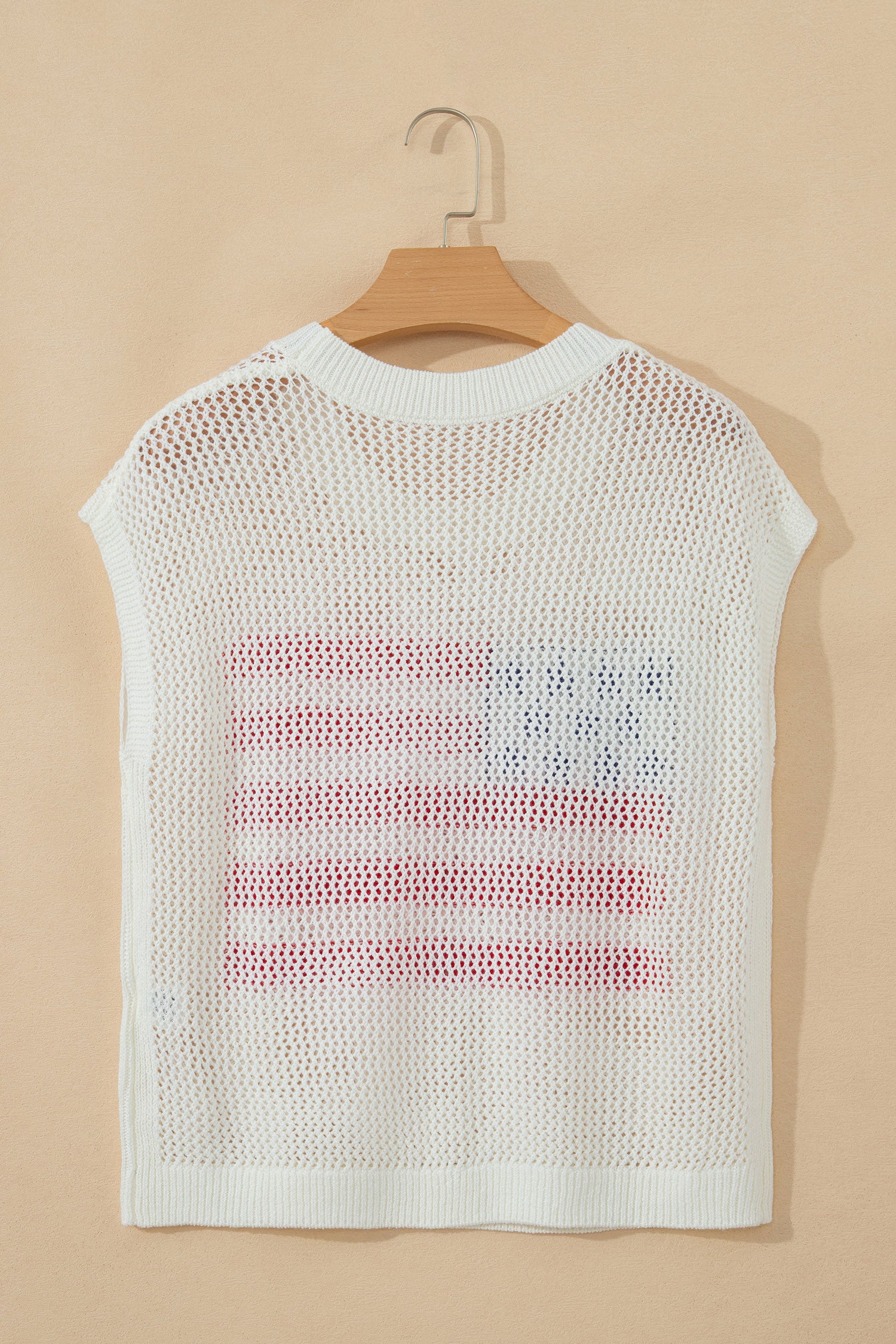 Sky Blue Flag Graphic Short Sleeve Sweater Top-TOPS / DRESSES-[Adult]-[Female]-2022 Online Blue Zone Planet