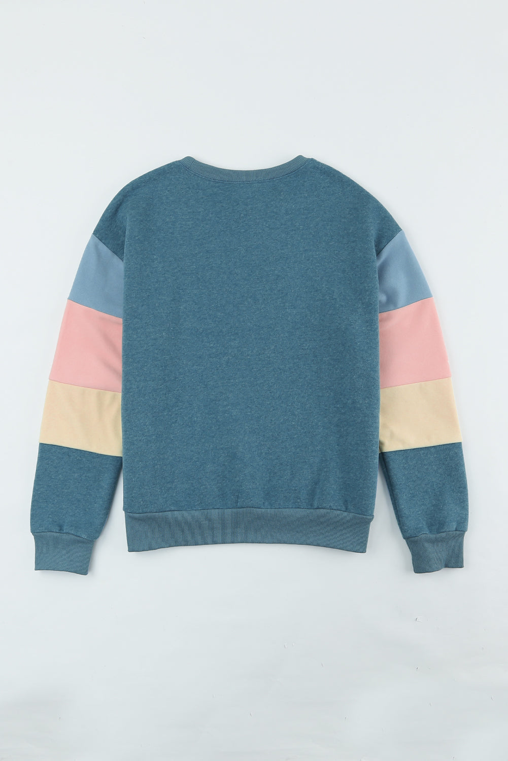 Gray Colorblock Long Sleeve Pullover Sweatshirt-Tops/Sweatshirts & Hoodies-[Adult]-[Female]-2022 Online Blue Zone Planet