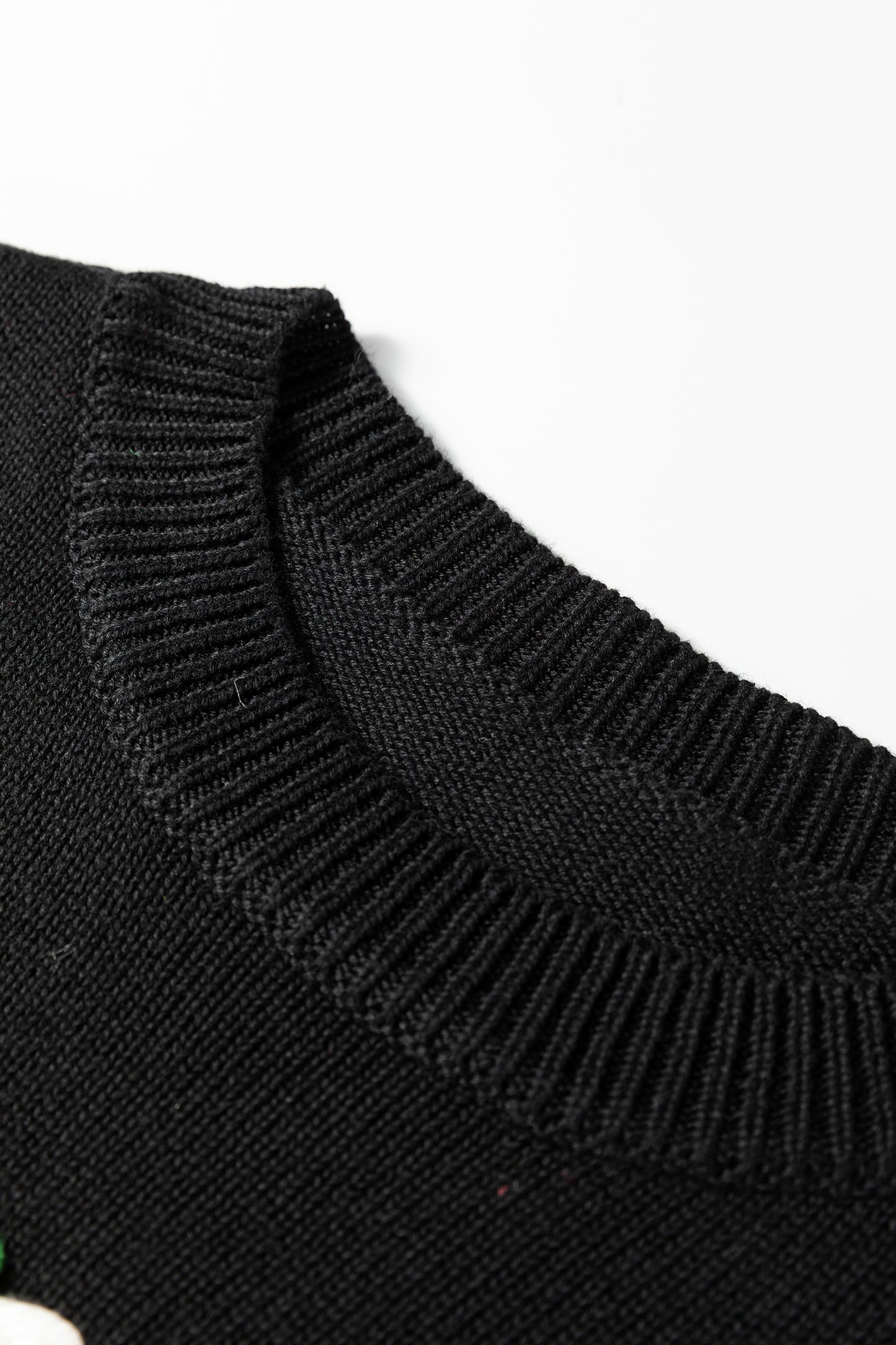 Black Merry Colorful Dot Detail Christmas Drop Shoulder Sweater-Sweaters & Cardigans/Sweaters-[Adult]-[Female]-2022 Online Blue Zone Planet