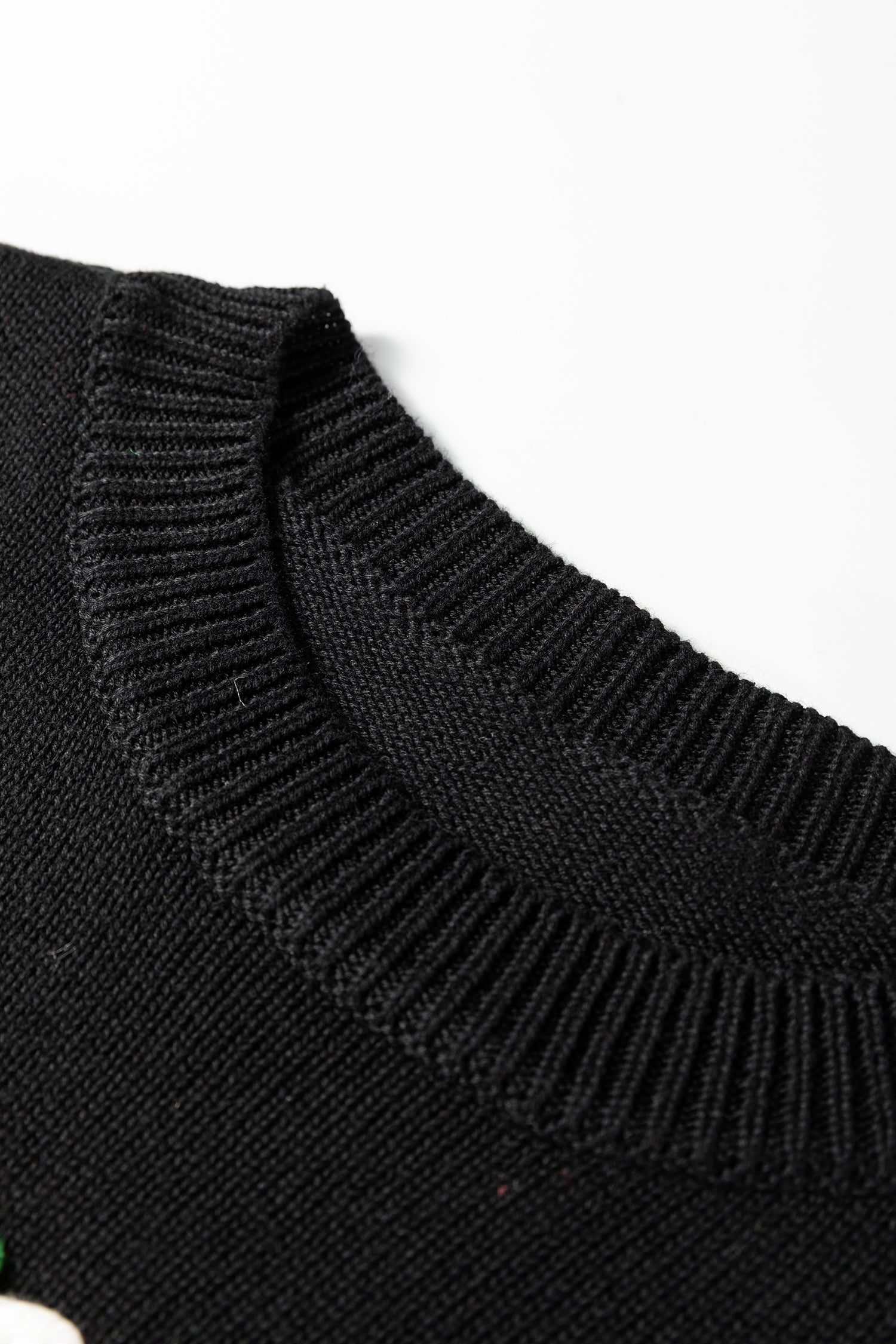 Black Merry Colorful Dot Detail Christmas Drop Shoulder Sweater-Sweaters & Cardigans/Sweaters-[Adult]-[Female]-2022 Online Blue Zone Planet