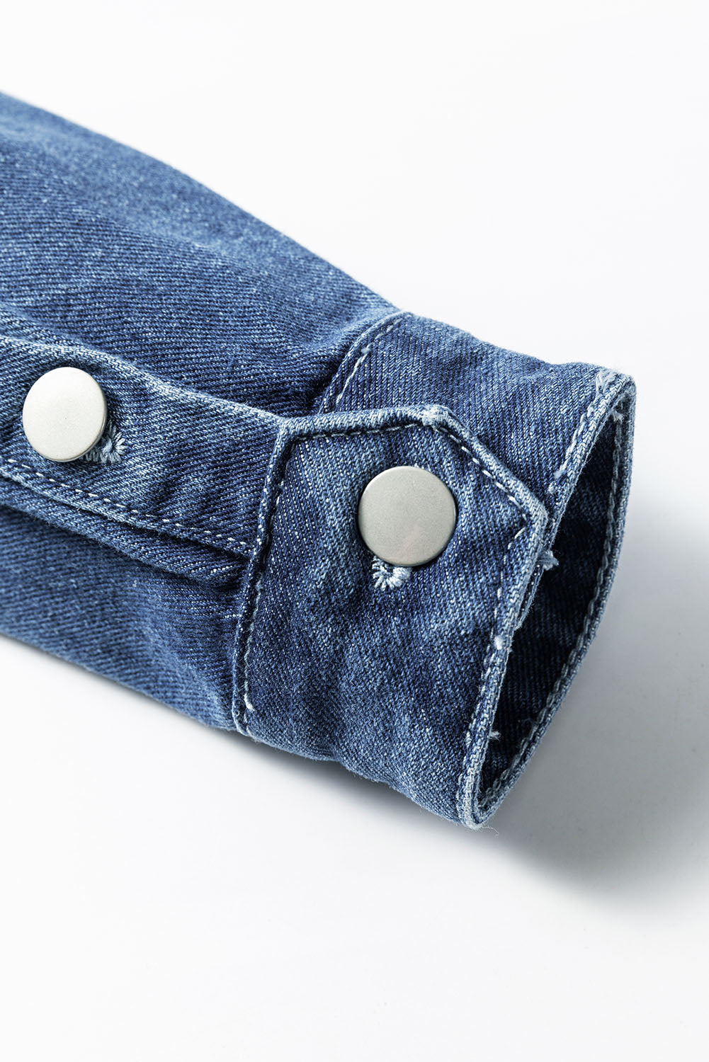 Blue Zone Planet | Sky Blue Light Wash Distressed Frayed Long Denim Jacket-Outerwear/Denim jackets-[Adult]-[Female]-2022 Online Blue Zone Planet