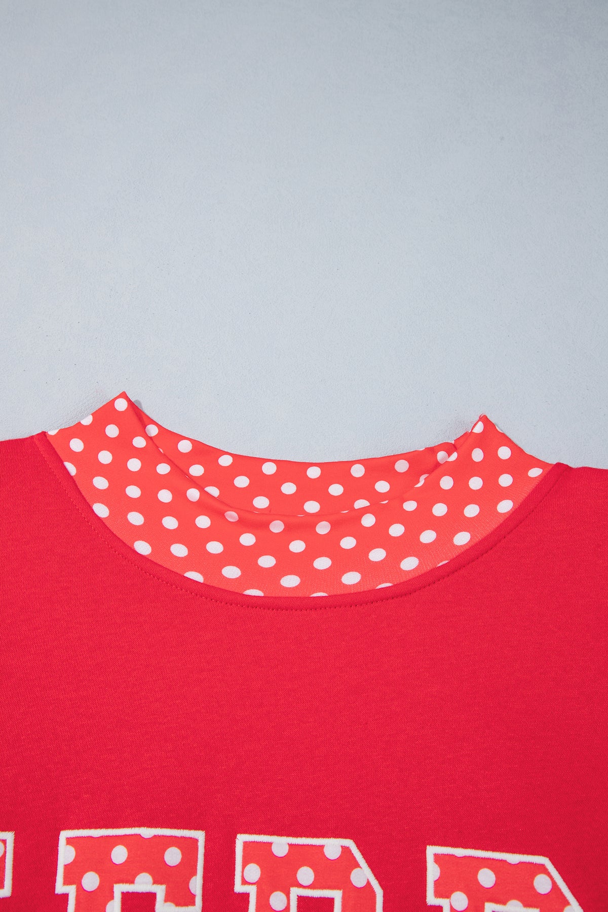 Fiery Red Casual Polka Dot Patchwork Letter Graphic Plus Size Sweatshirt-Plus Size/Plus Size Sweatshirts & Hoodies-[Adult]-[Female]-2022 Online Blue Zone Planet