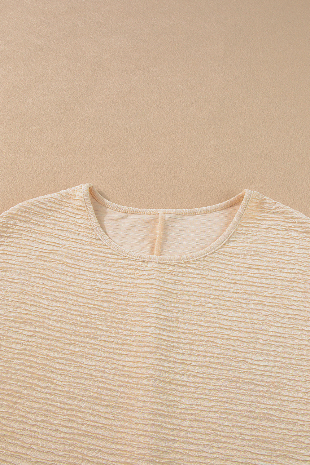 Light Pink Solid Textured Ruffled Short Sleeve Blouse-Tops/Blouses & Shirts-[Adult]-[Female]-2022 Online Blue Zone Planet