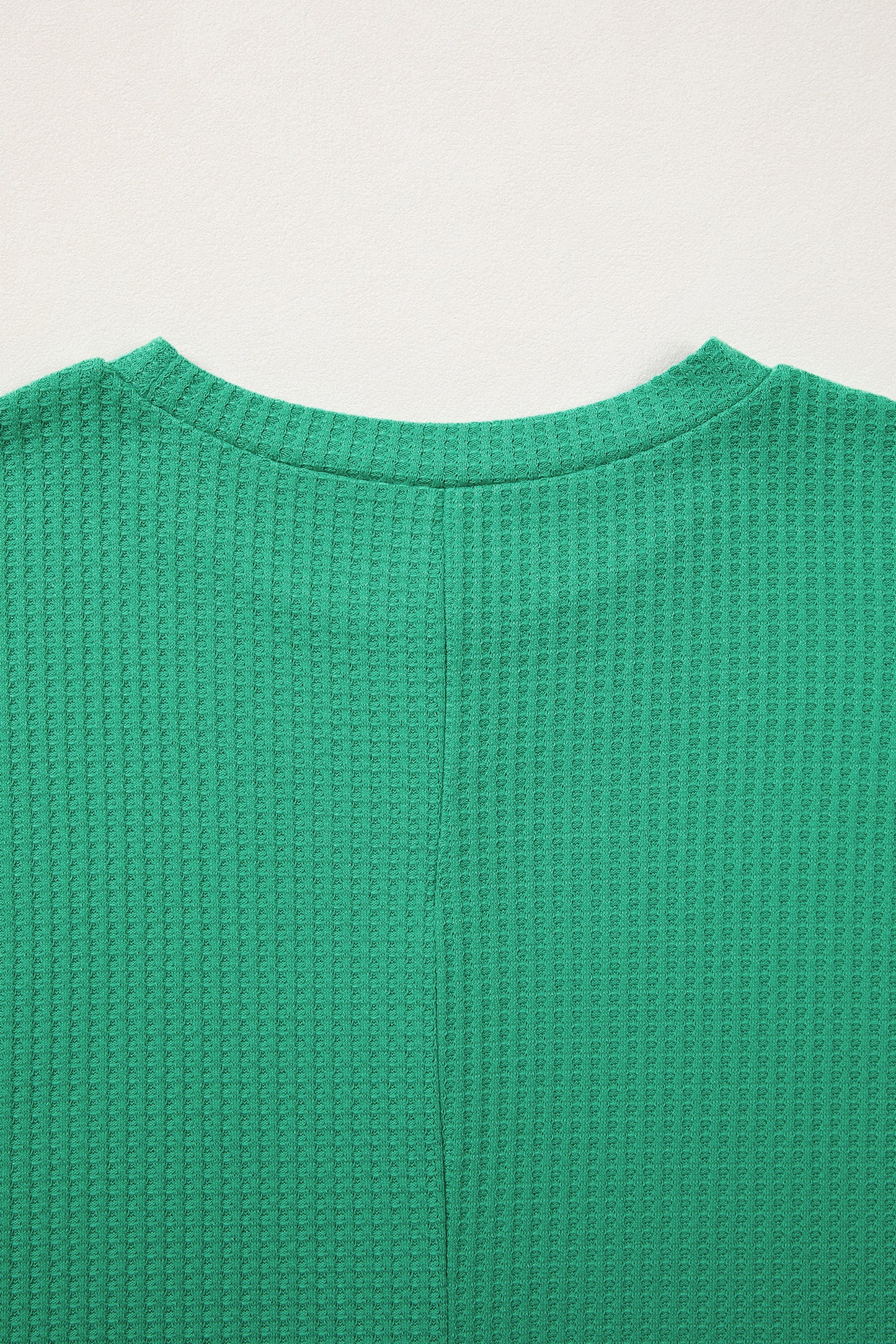 Sea Green Waffle Textured Knit Dolman Short Sleeve Loose Top-Tops/Tops & Tees-[Adult]-[Female]-2022 Online Blue Zone Planet