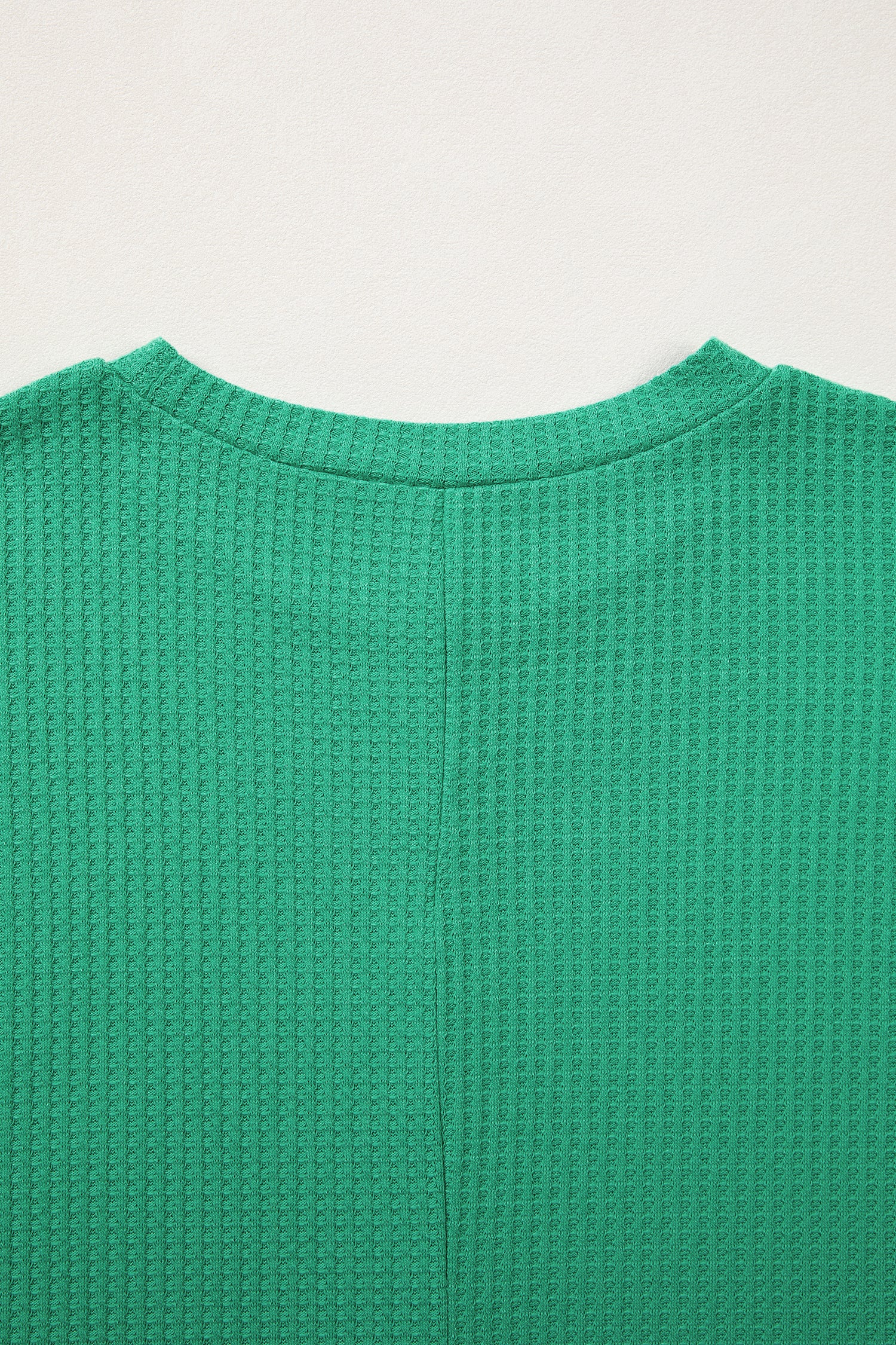 Sea Green Waffle Textured Knit Dolman Short Sleeve Loose Top-Tops/Tops & Tees-[Adult]-[Female]-2022 Online Blue Zone Planet