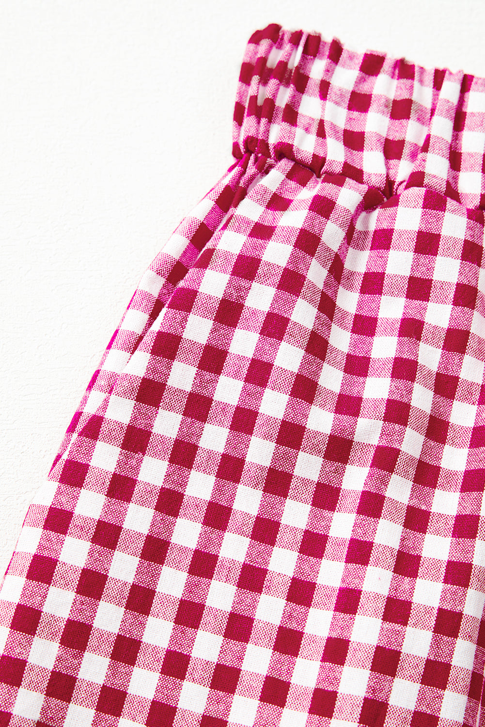 Fiery Red Plaid Casual Loose Trousers-Bottoms/Pants & Culotte-[Adult]-[Female]-2022 Online Blue Zone Planet