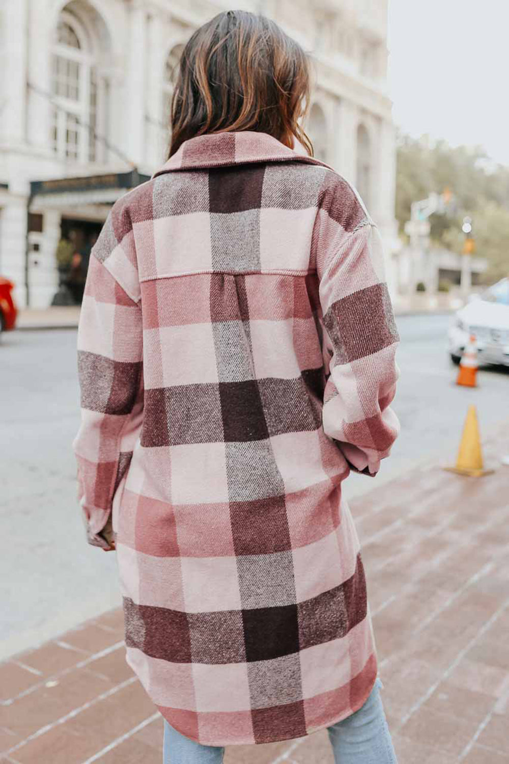 Blue Zone Planet | Plaid Button Up Dropped Shoulder Coat-TOPS / DRESSES-[Adult]-[Female]-2022 Online Blue Zone Planet