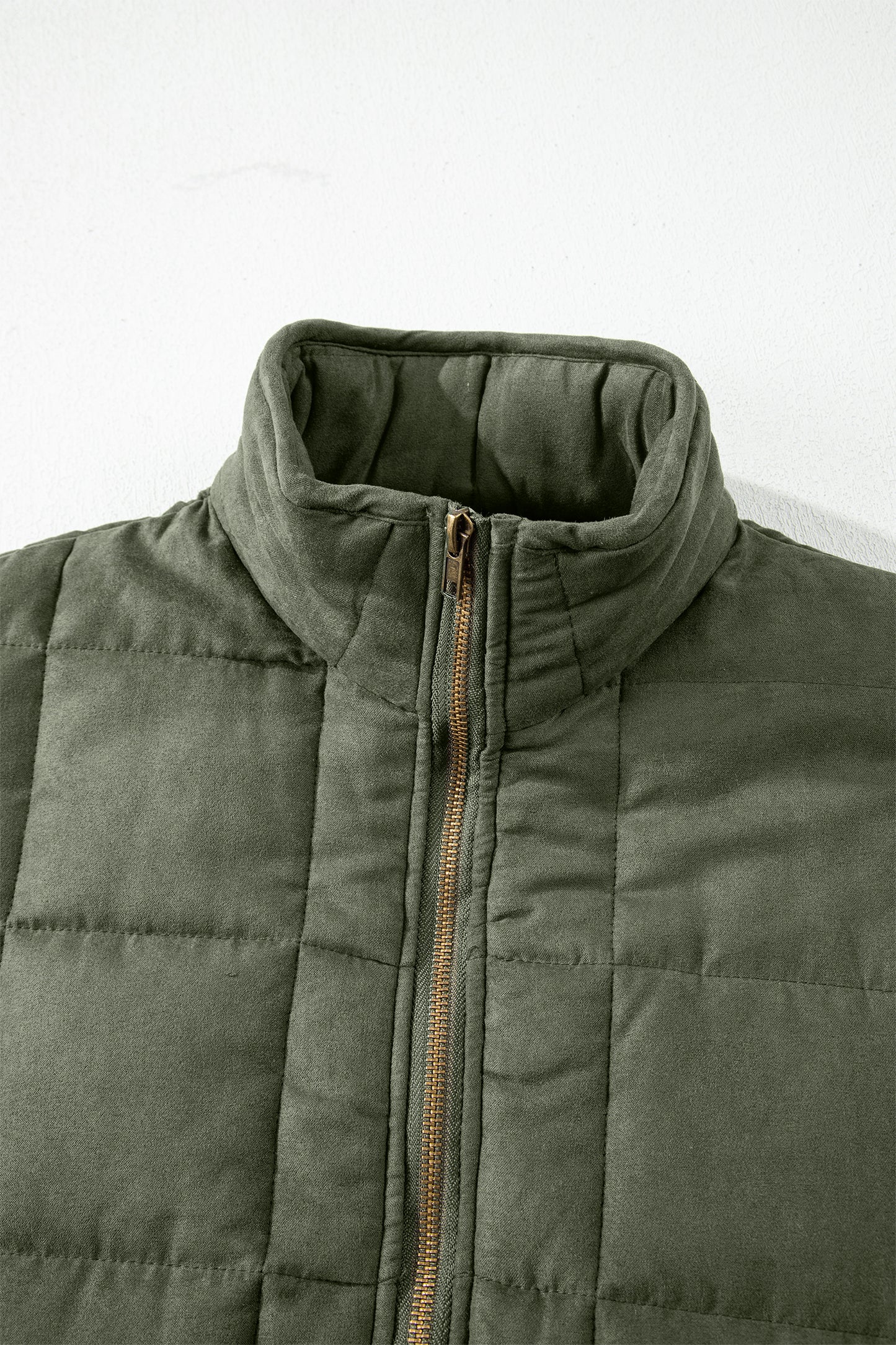 Green Zip-Up Pocket Quilted Jacket-Outerwear/Jackets-[Adult]-[Female]-2022 Online Blue Zone Planet