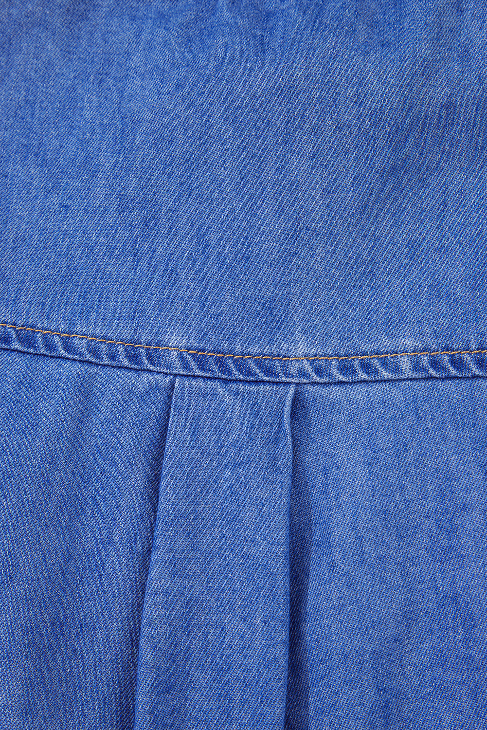 Sky Blue Mineral Wash Cap Sleeve Frilled Button Up Denim Shirt-Tops/Blouses & Shirts-[Adult]-[Female]-2022 Online Blue Zone Planet