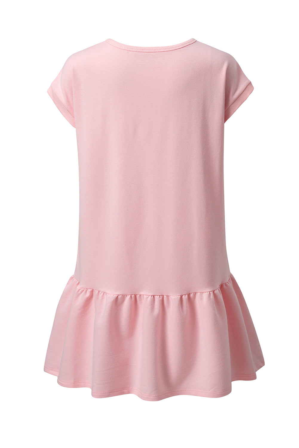 Apricot Pink Solid Color Cap Sleeve Drop Waist T Shirt Dress-TOPS / DRESSES-[Adult]-[Female]-2022 Online Blue Zone Planet