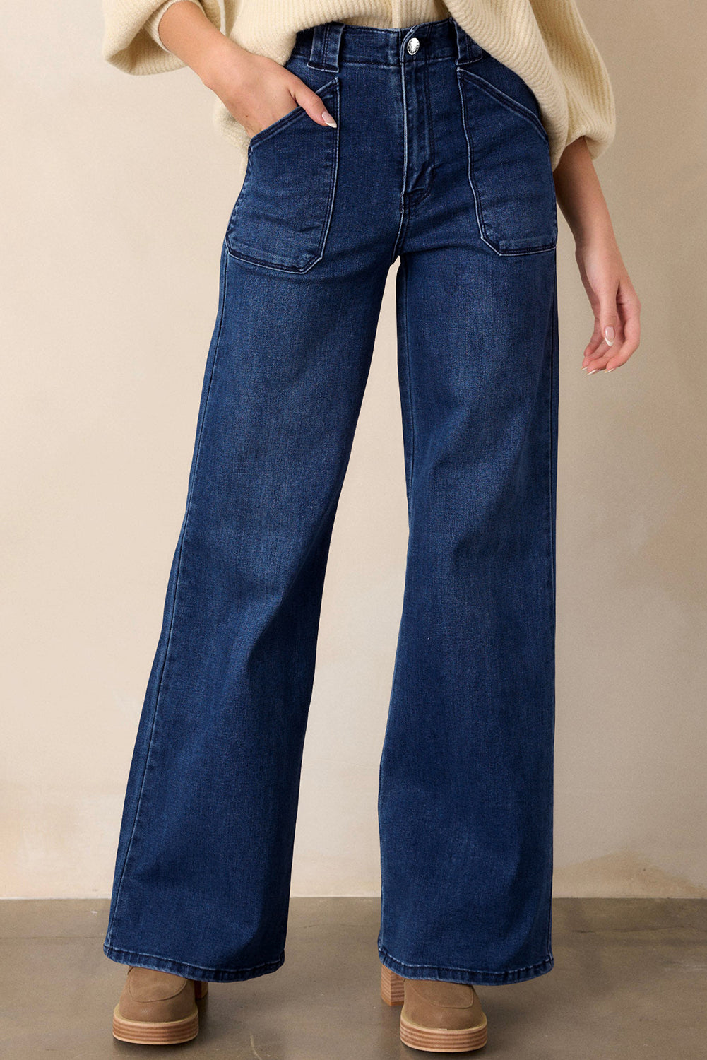 Dirty blue Daily Fashion Straight Leg Mid-rise Shift Jeans-Bottoms/Jeans-[Adult]-[Female]-2022 Online Blue Zone Planet